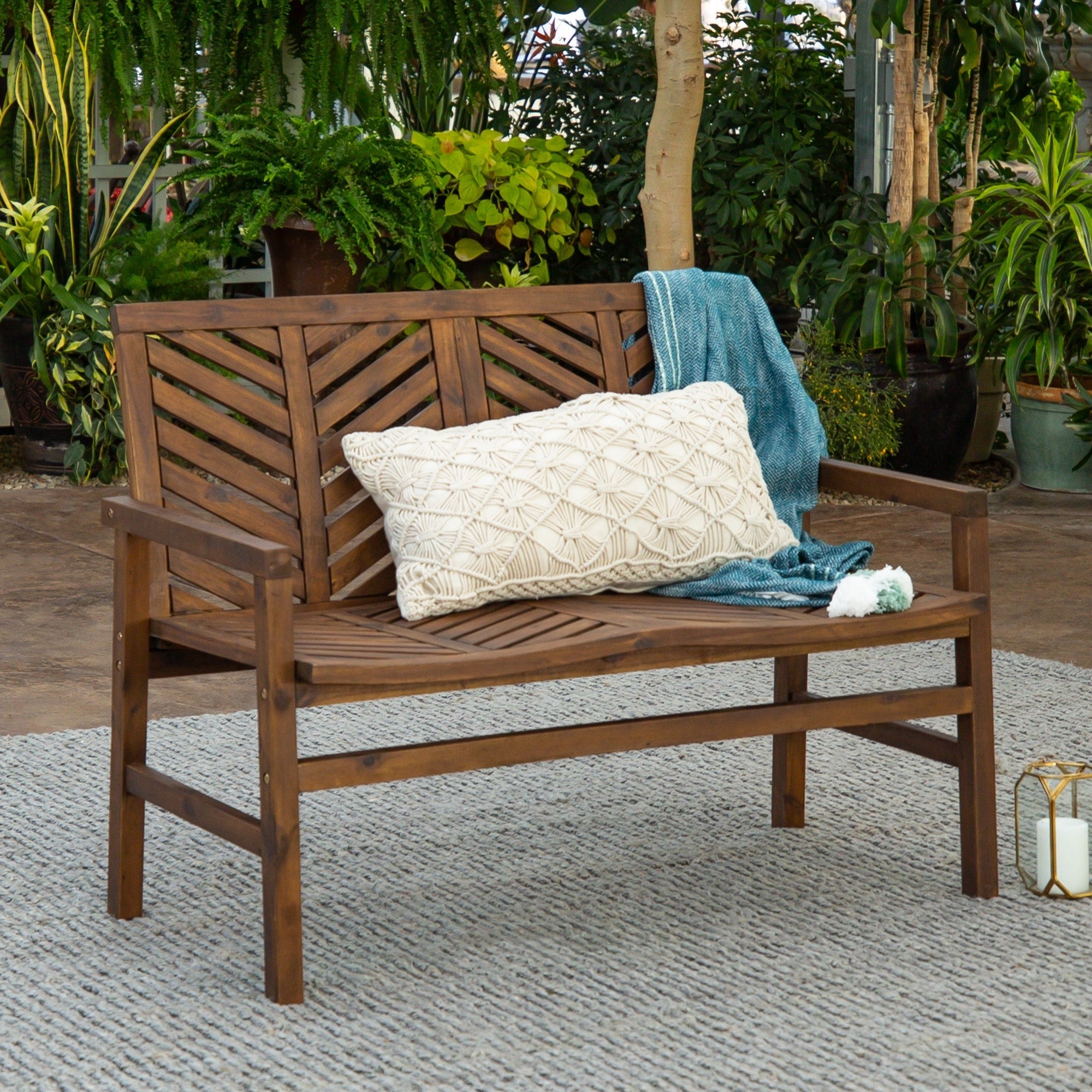 Vincent 48" Patio Wood Loveseat Bench - East Shore Modern Home Furnishings