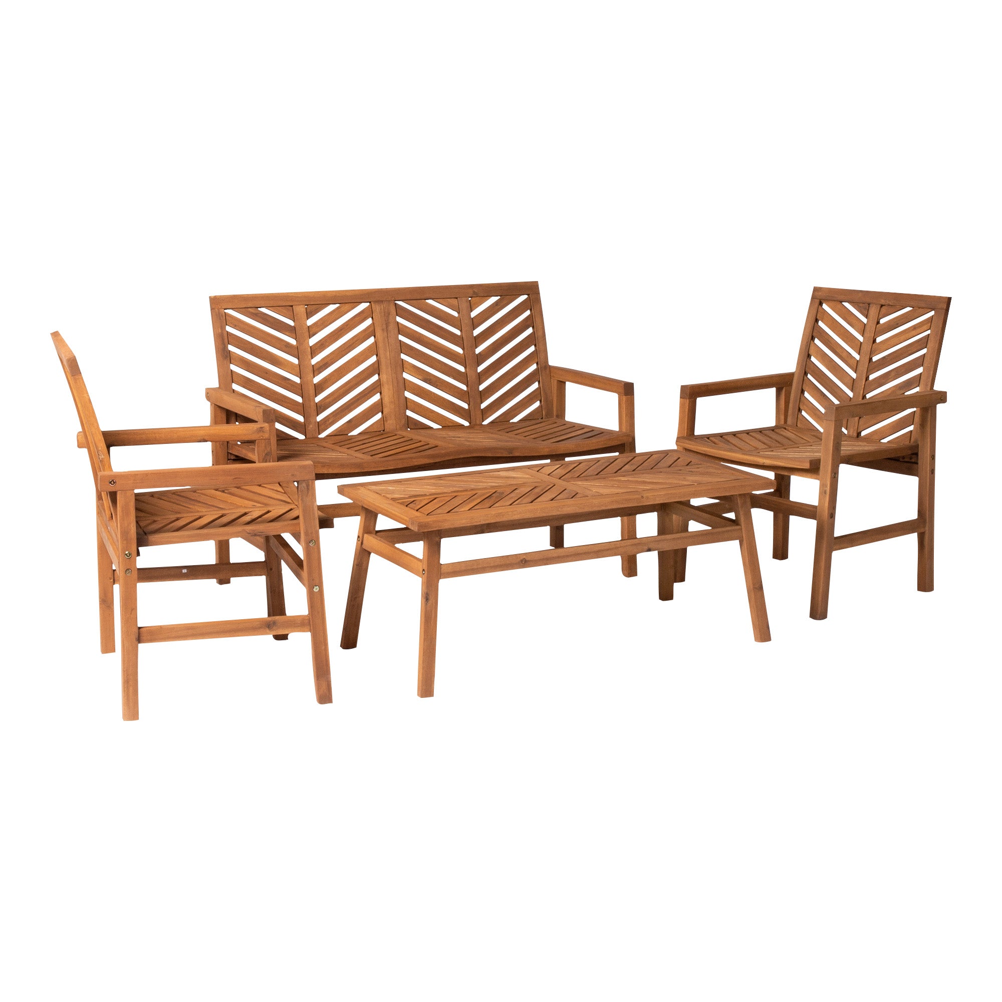 Vincent 4-Piece Chevron Outdoor Patio Chat Set - East Shore Modern Home Furnishings