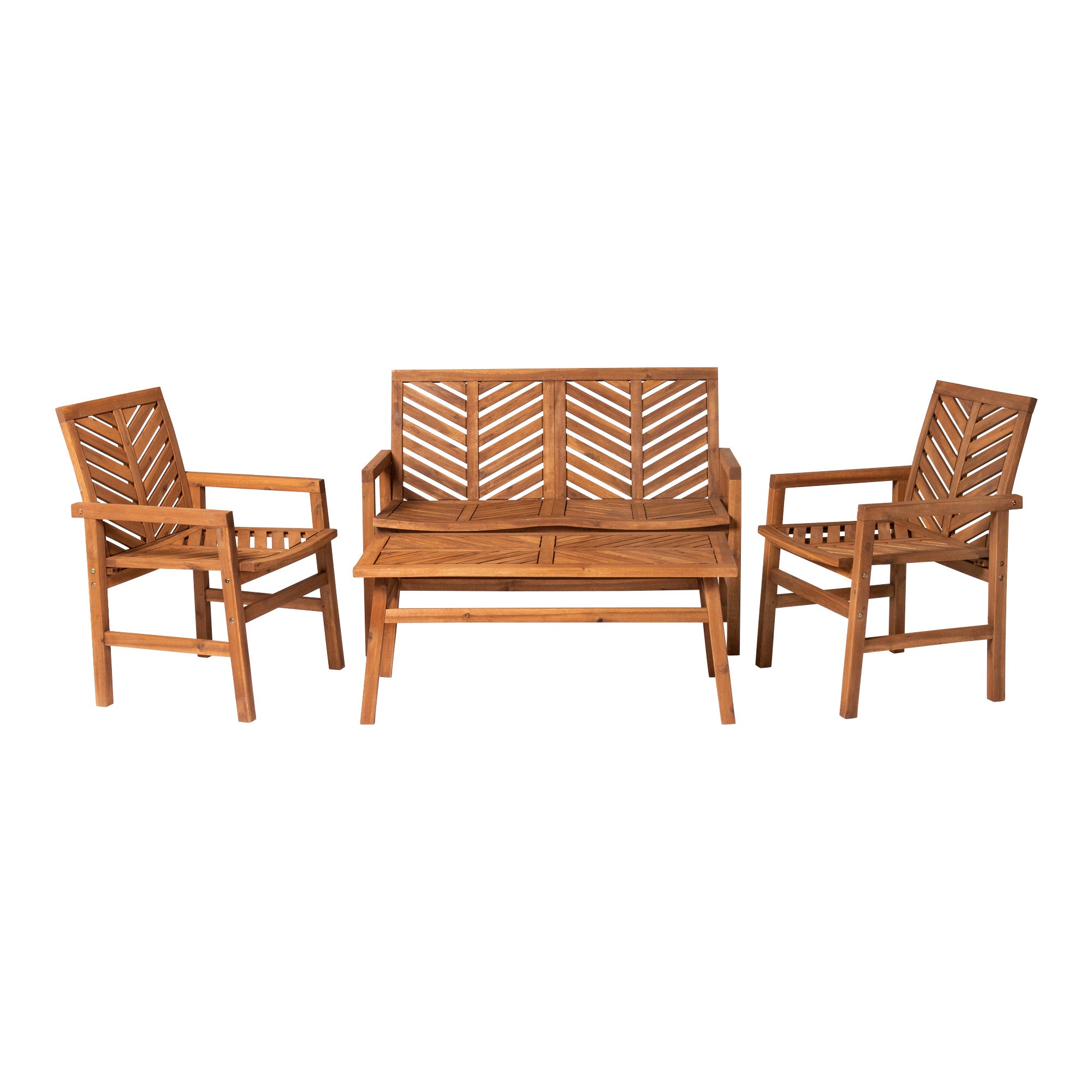 Vincent 4-Piece Chevron Outdoor Patio Chat Set - East Shore Modern Home Furnishings