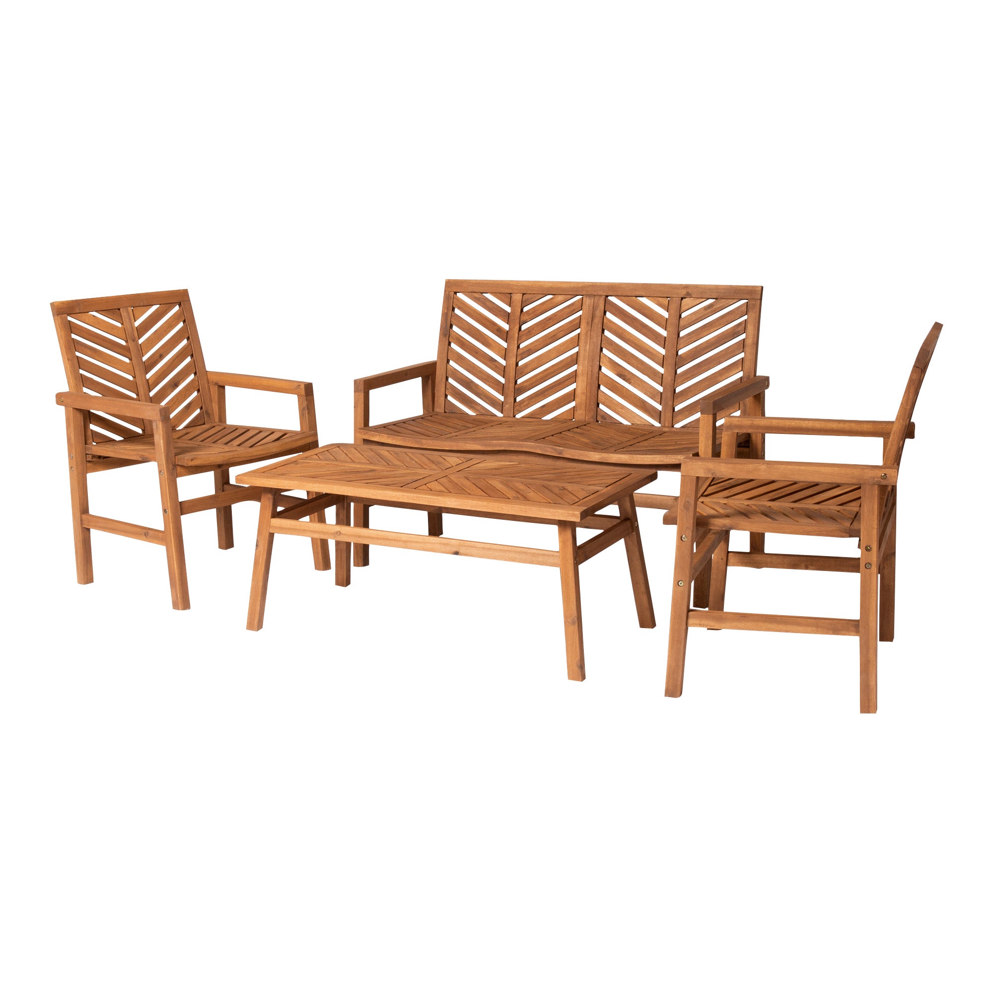 Vincent 4-Piece Chevron Outdoor Patio Chat Set - East Shore Modern Home Furnishings