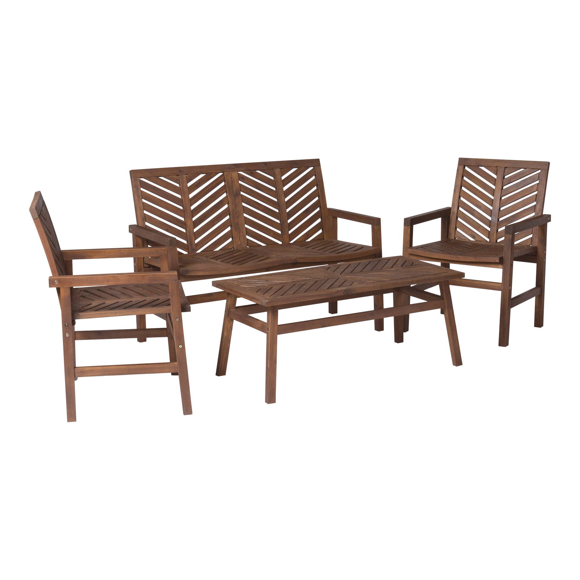 Vincent 4-Piece Chevron Outdoor Patio Chat Set - East Shore Modern Home Furnishings