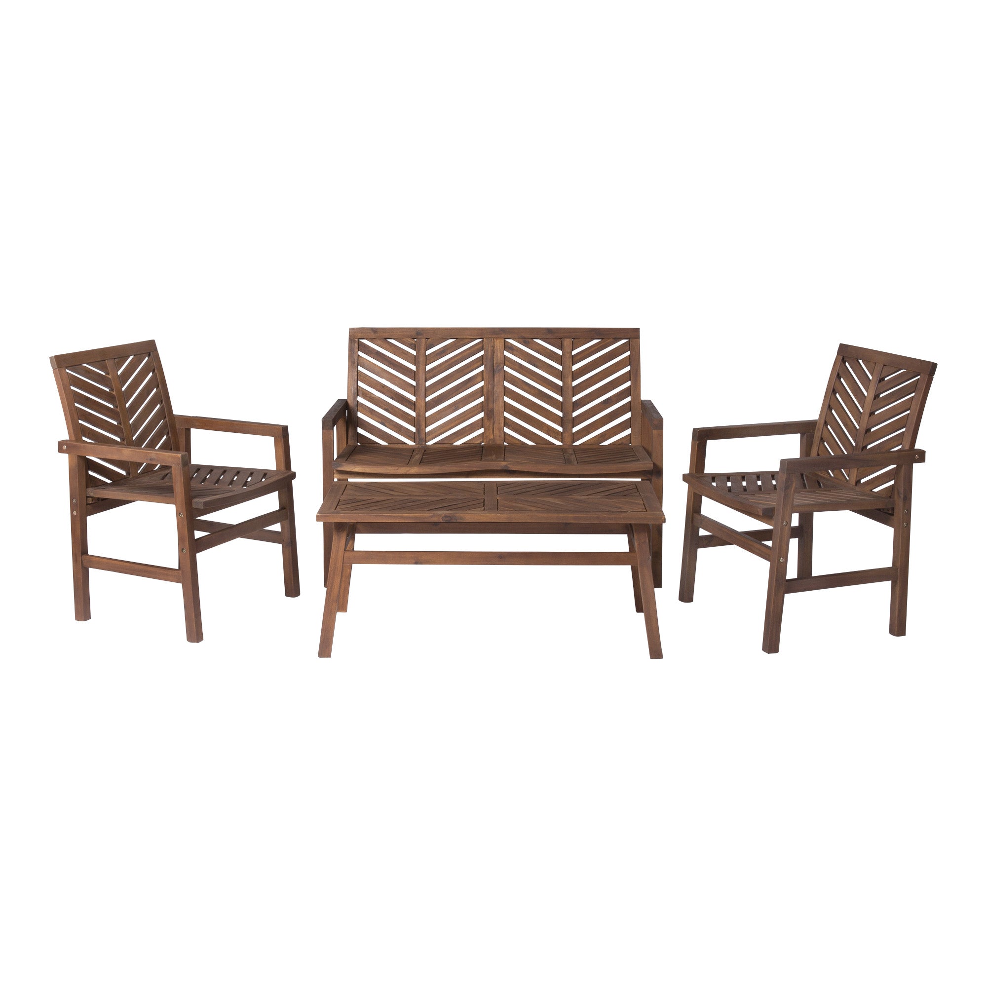 Vincent 4-Piece Chevron Outdoor Patio Chat Set - East Shore Modern Home Furnishings