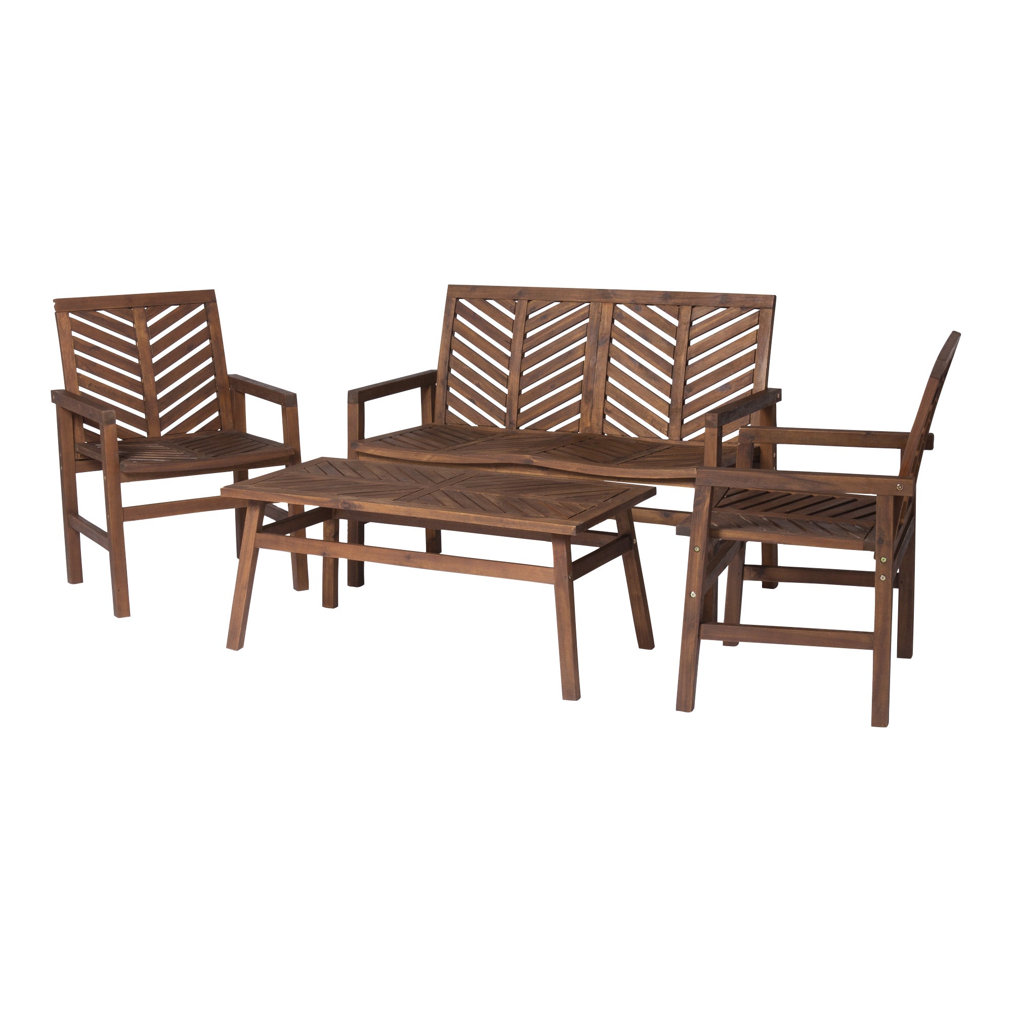 Vincent 4-Piece Chevron Outdoor Patio Chat Set - East Shore Modern Home Furnishings