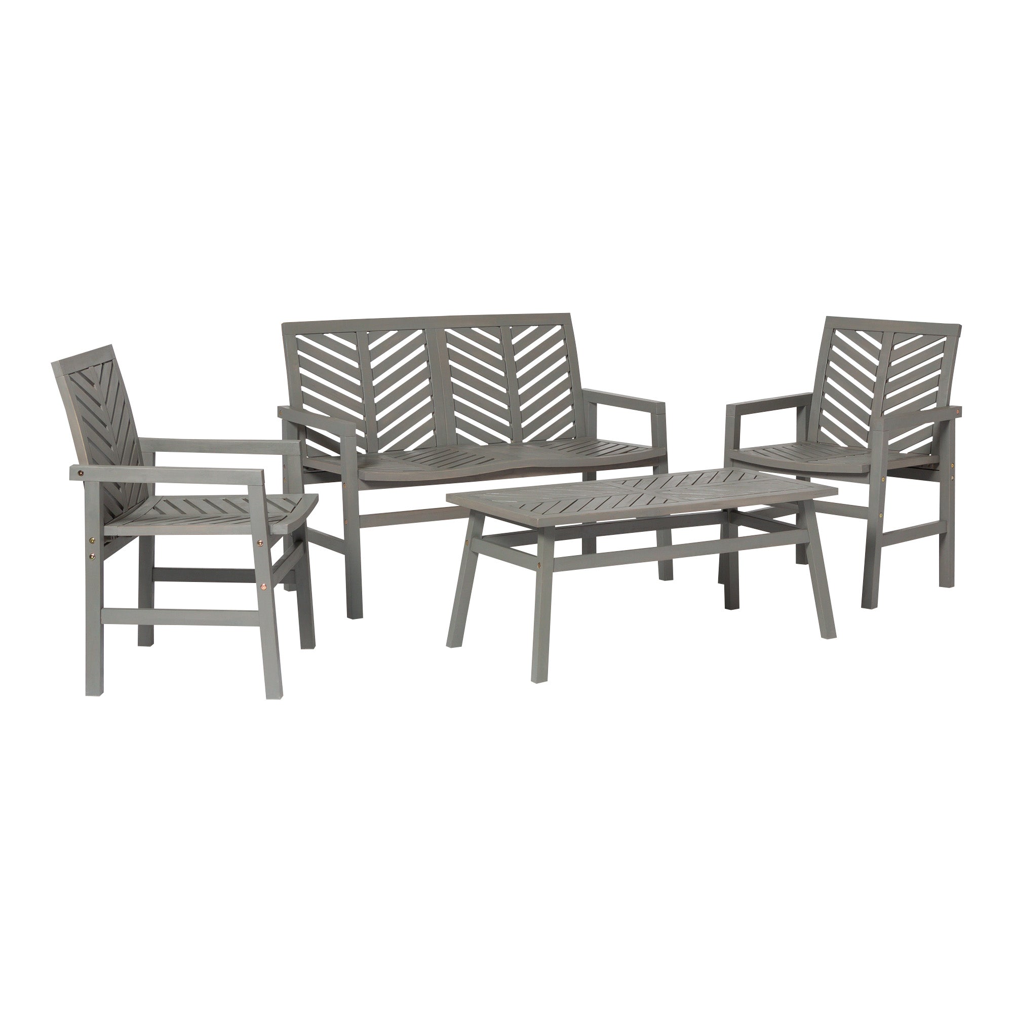 Vincent 4-Piece Chevron Outdoor Patio Chat Set - East Shore Modern Home Furnishings