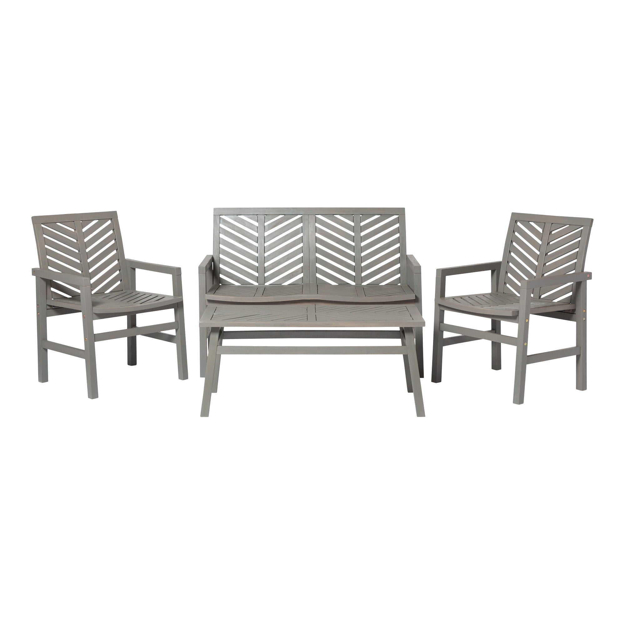 Vincent 4-Piece Chevron Outdoor Patio Chat Set - East Shore Modern Home Furnishings