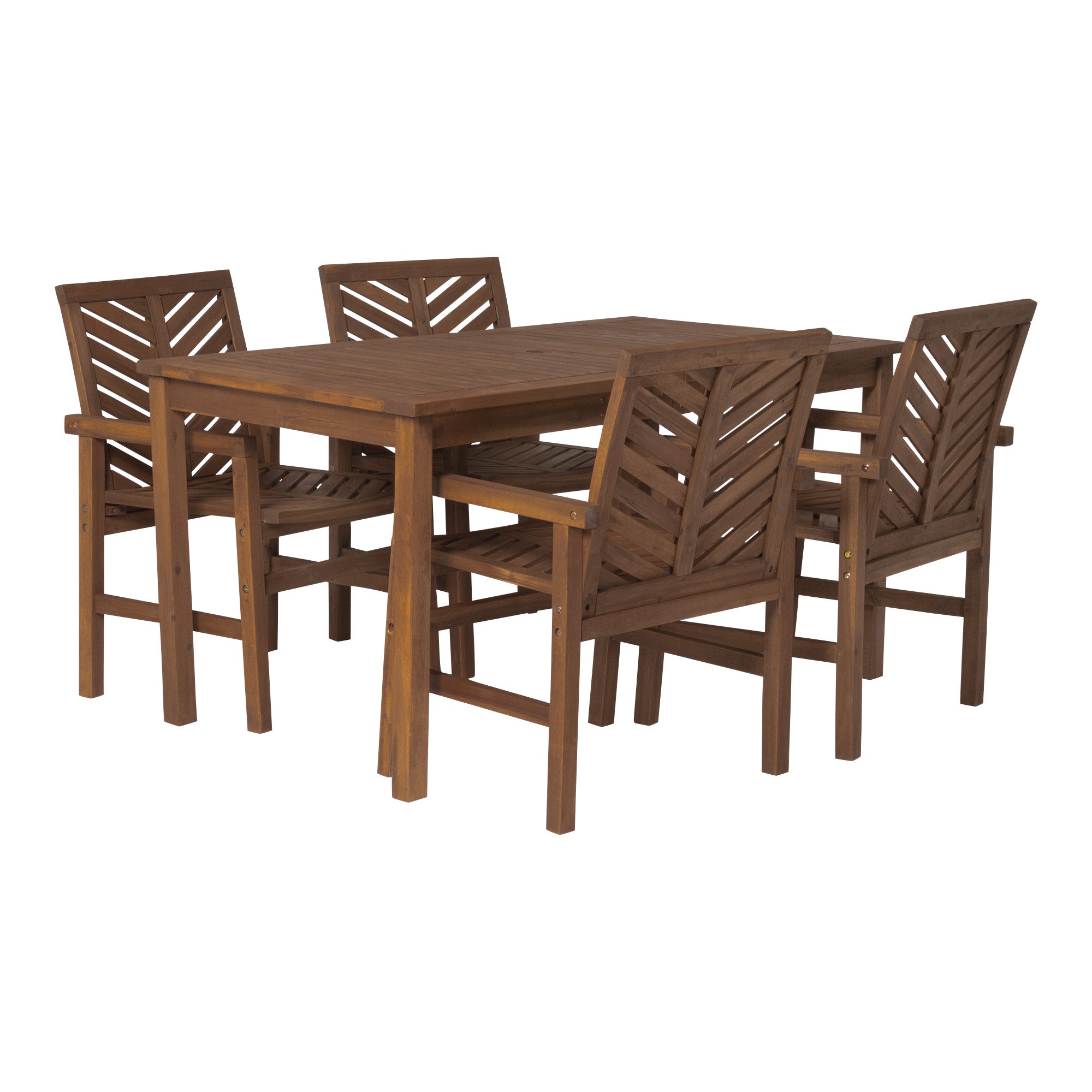 Vincent 5-Piece Chevron Outdoor Patio Dining Set - East Shore Modern Home Furnishings