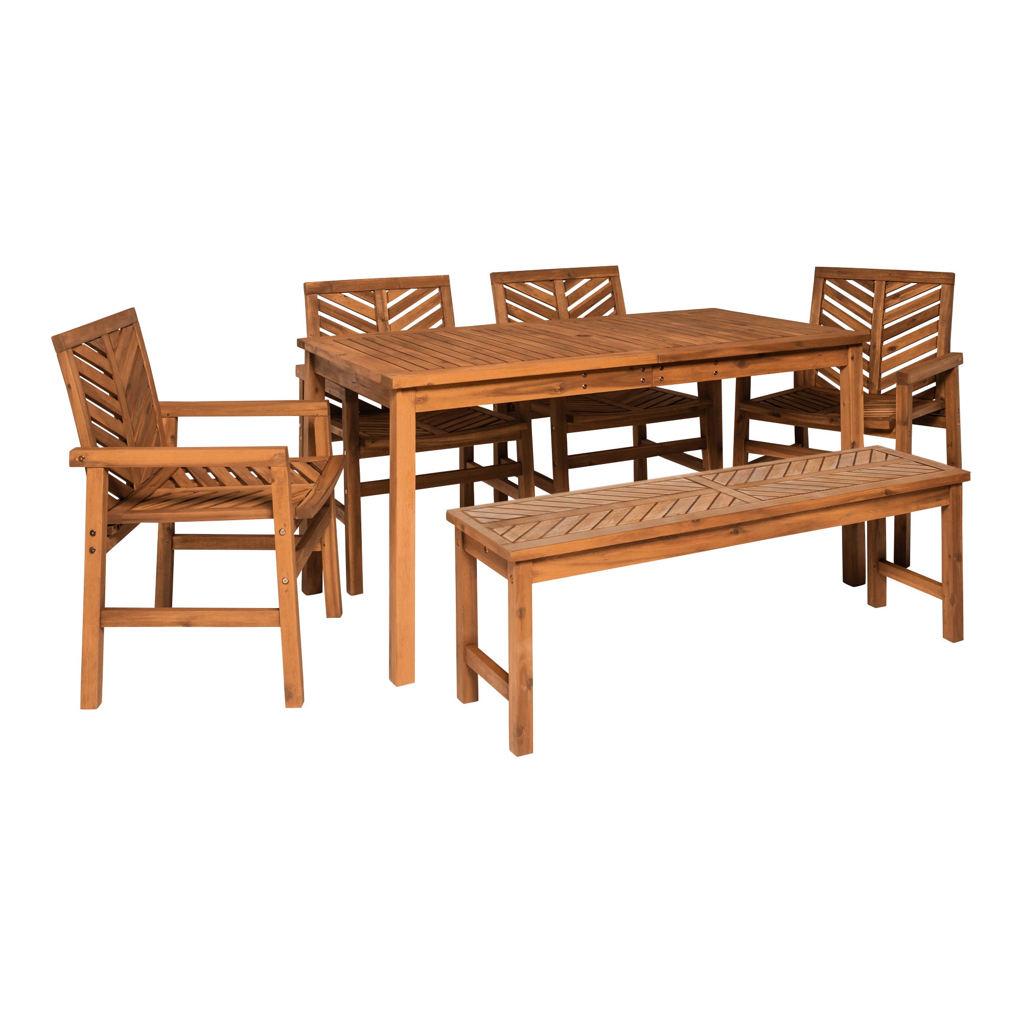 Vincent 6-Piece Chevron Outdoor Patio Dining Set - East Shore Modern Home Furnishings