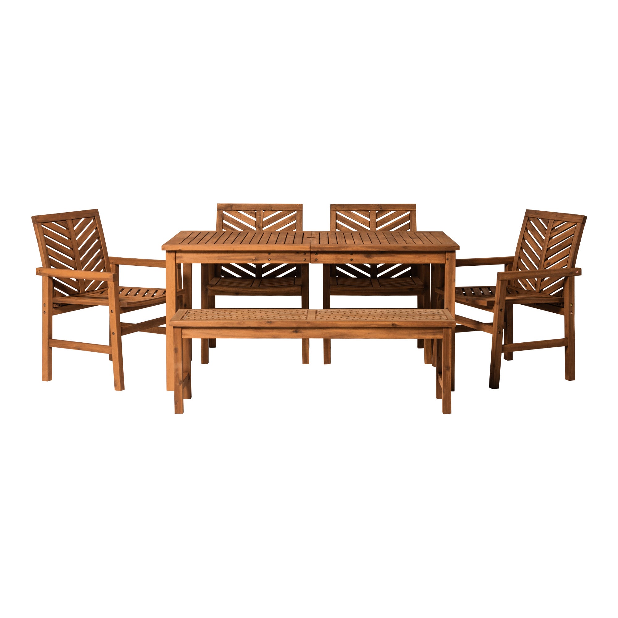 Vincent 6-Piece Chevron Outdoor Patio Dining Set - East Shore Modern Home Furnishings