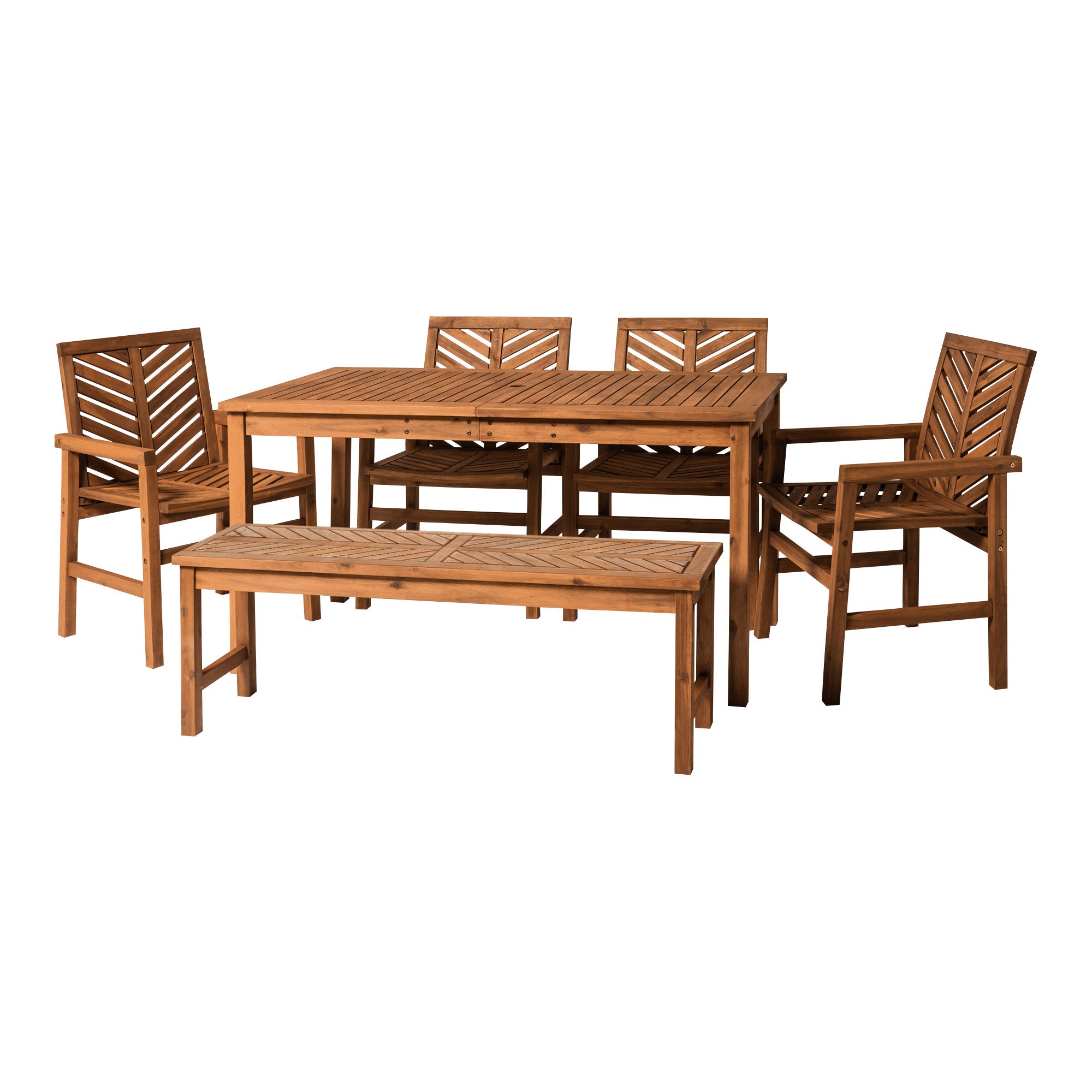 Vincent 6-Piece Chevron Outdoor Patio Dining Set - East Shore Modern Home Furnishings