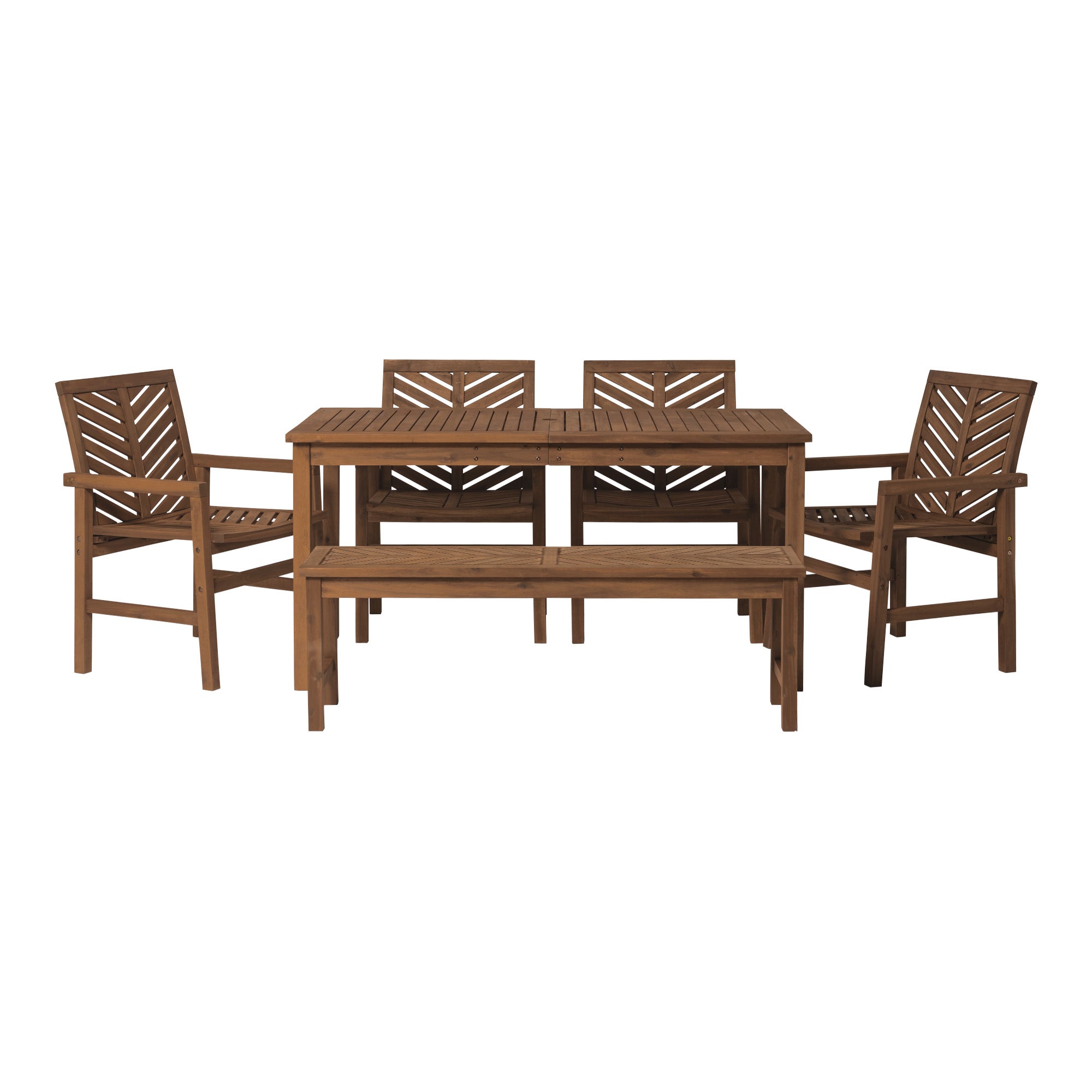 Vincent 6-Piece Chevron Outdoor Patio Dining Set - East Shore Modern Home Furnishings