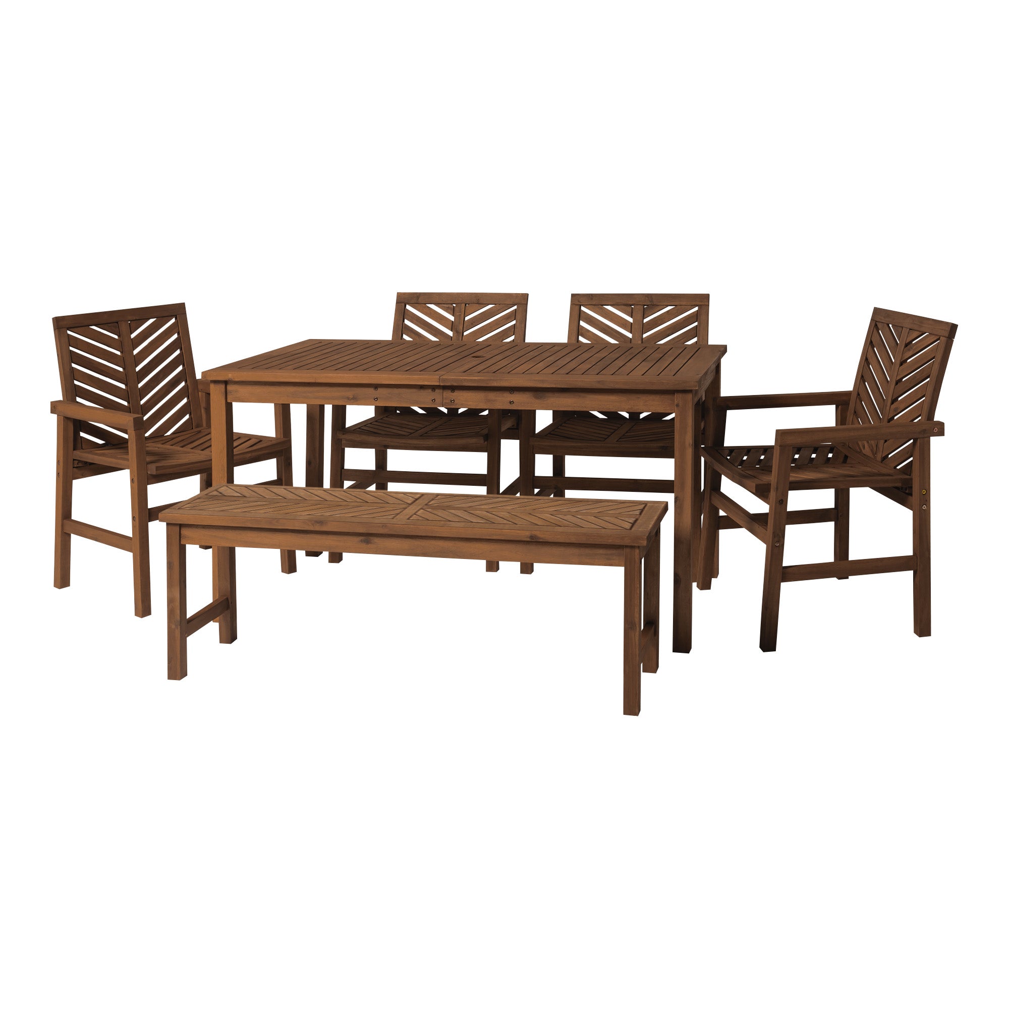 Vincent 6-Piece Chevron Outdoor Patio Dining Set - East Shore Modern Home Furnishings