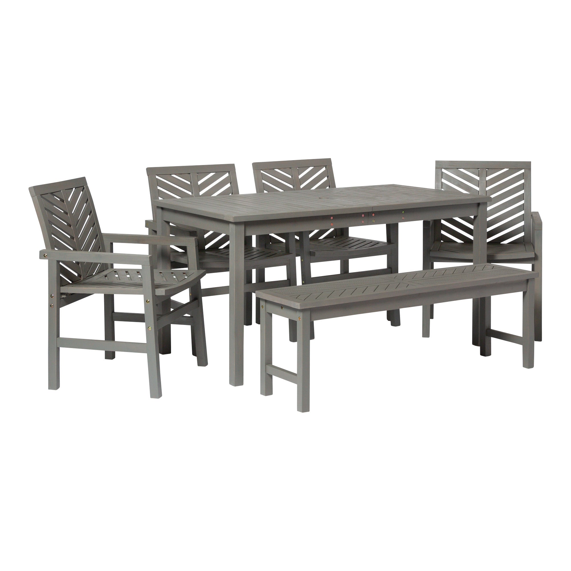 Vincent 6-Piece Chevron Outdoor Patio Dining Set - East Shore Modern Home Furnishings