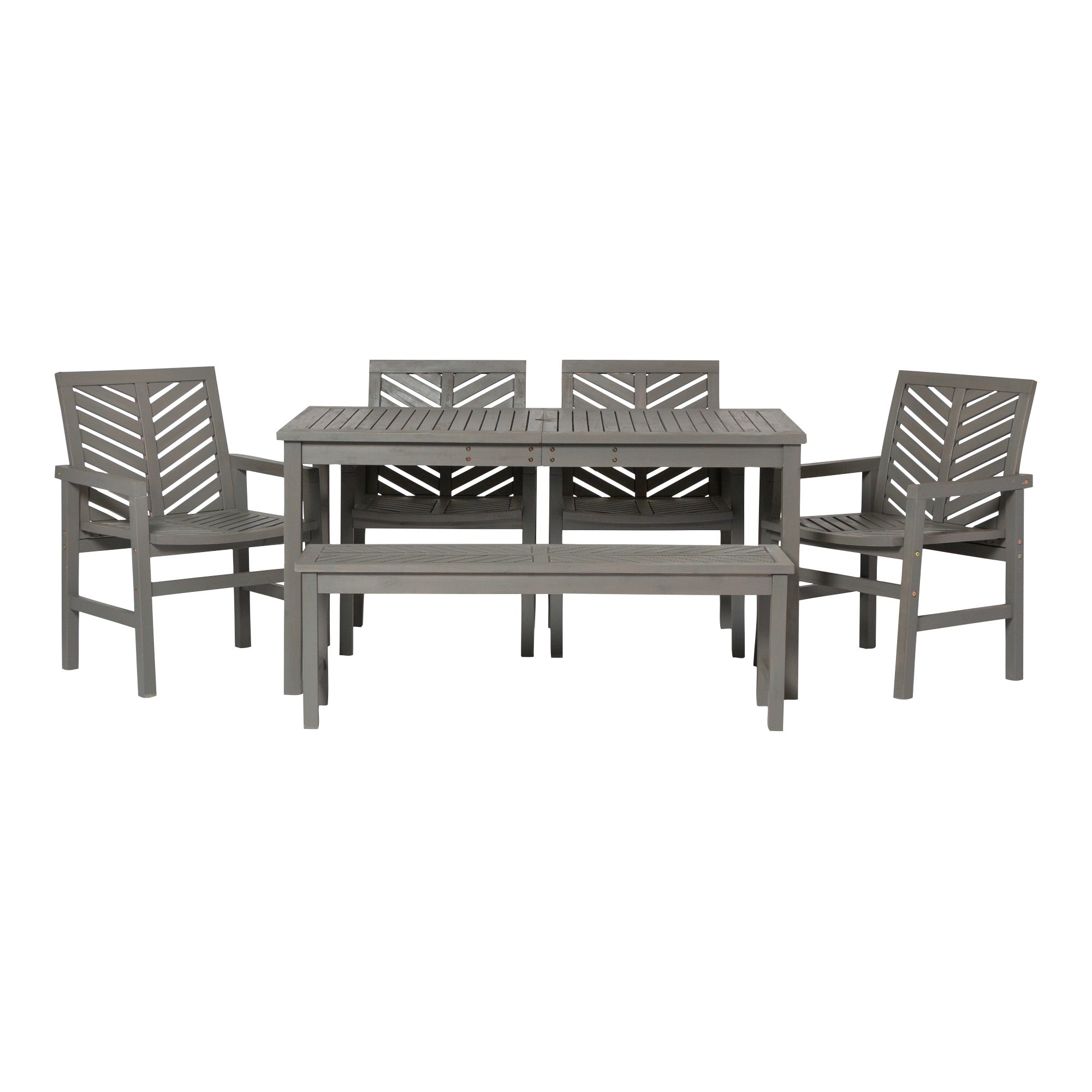 Vincent 6-Piece Chevron Outdoor Patio Dining Set - East Shore Modern Home Furnishings