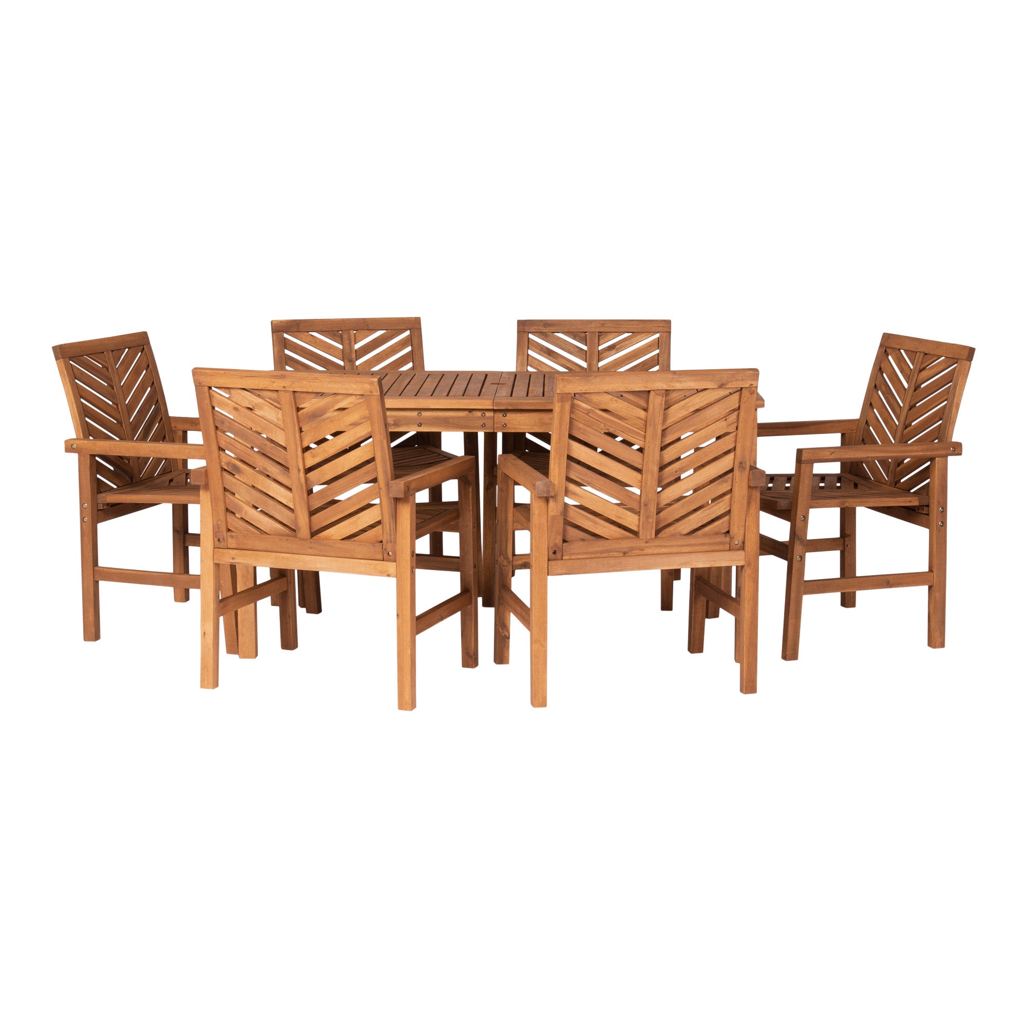 Vincent 7-Piece Chevron Outdoor Patio Dining Set - East Shore Modern Home Furnishings