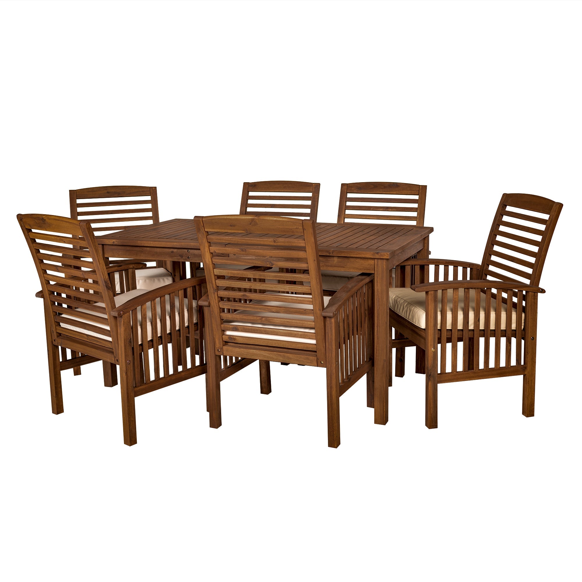 Midland 7-Piece Acacia Wood Modern Outdoor Dining Set - East Shore Modern Home Furnishings