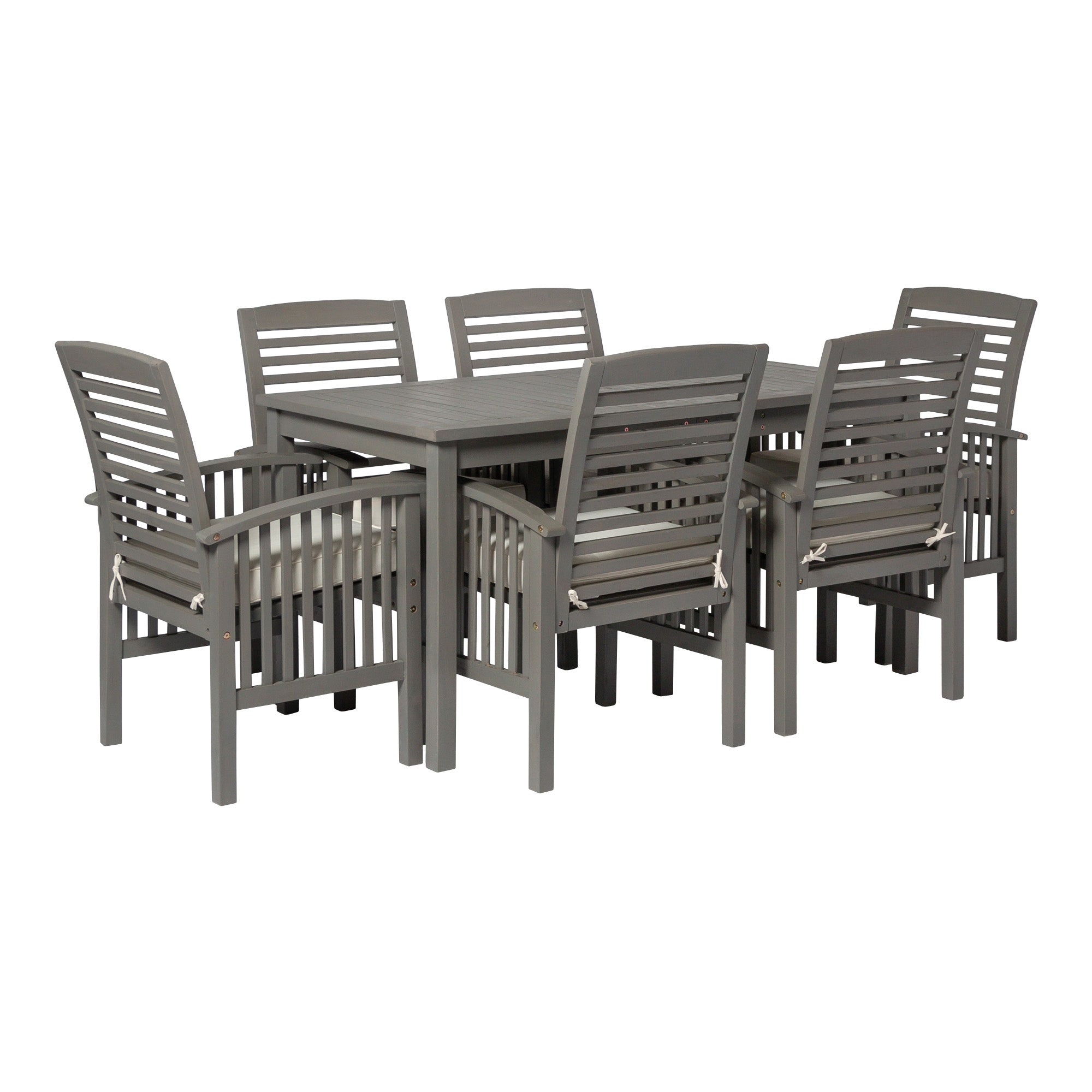 Midland 7-Piece Acacia Wood Modern Outdoor Dining Set - East Shore Modern Home Furnishings