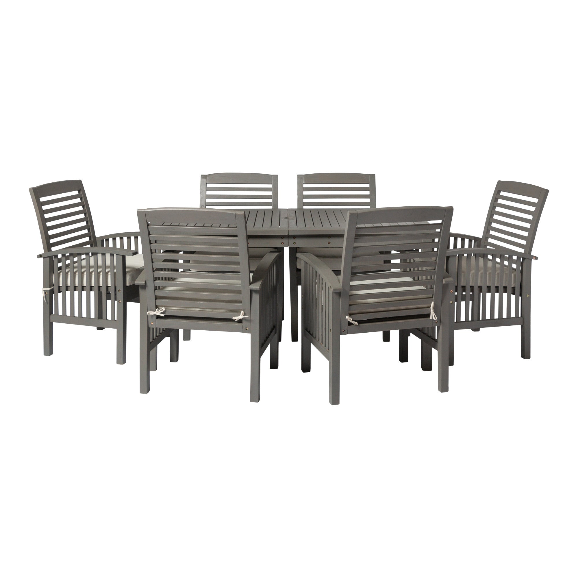 Midland 7-Piece Acacia Wood Modern Outdoor Dining Set - East Shore Modern Home Furnishings