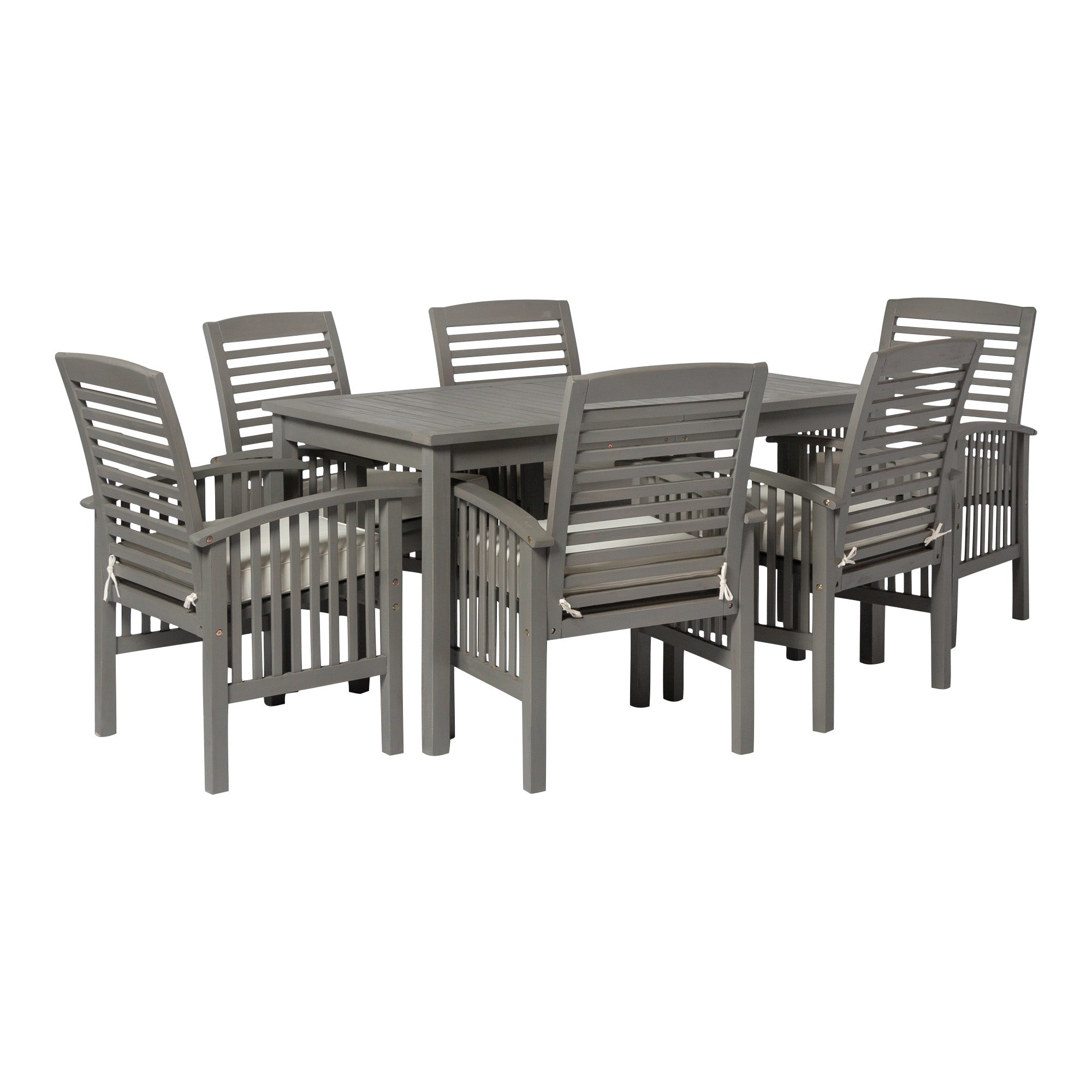 Midland 7-Piece Acacia Wood Modern Outdoor Dining Set - East Shore Modern Home Furnishings