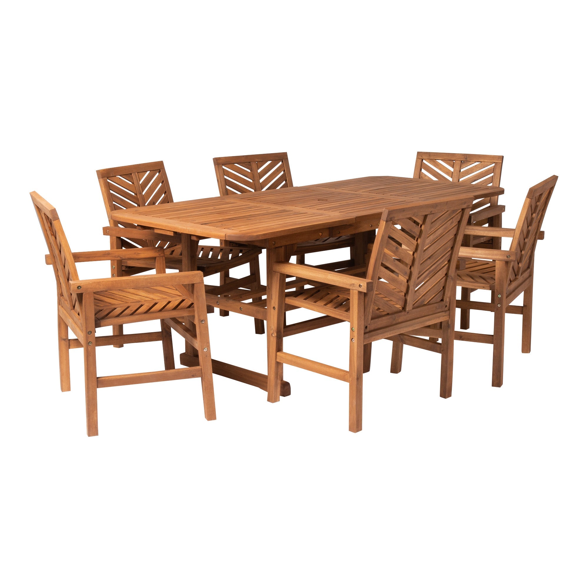 Vincent 7-Piece Extendable Acacia Wood Outdoor Patio Dining Set
