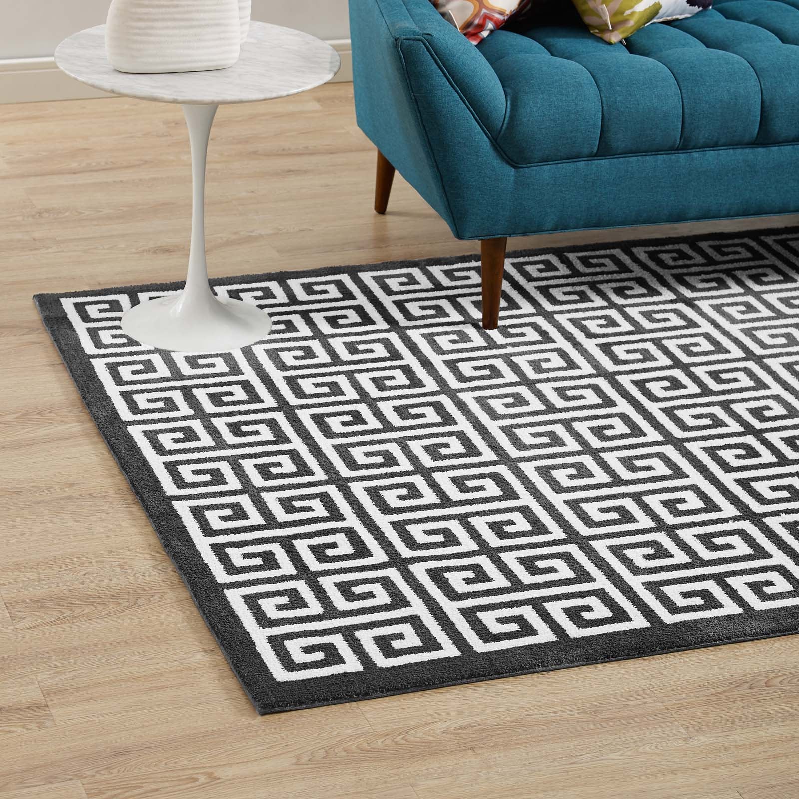 Freydis Greek Key Area Rug - East Shore Modern Home Furnishings