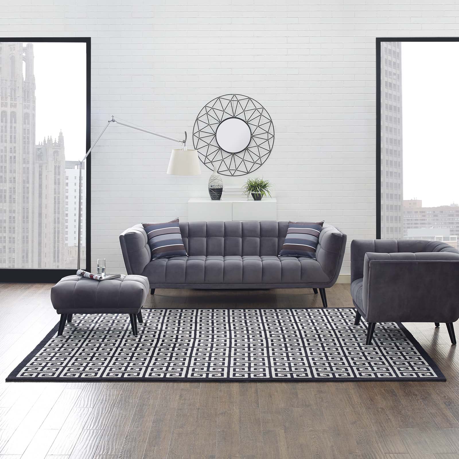 Freydis Greek Key Area Rug