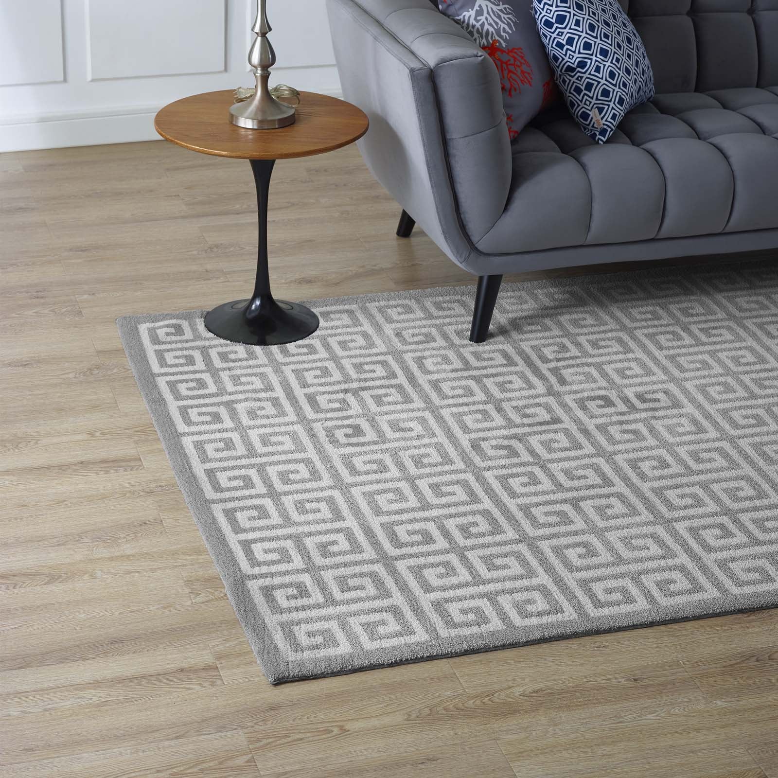 Freydis Greek Key Area Rug - East Shore Modern Home Furnishings