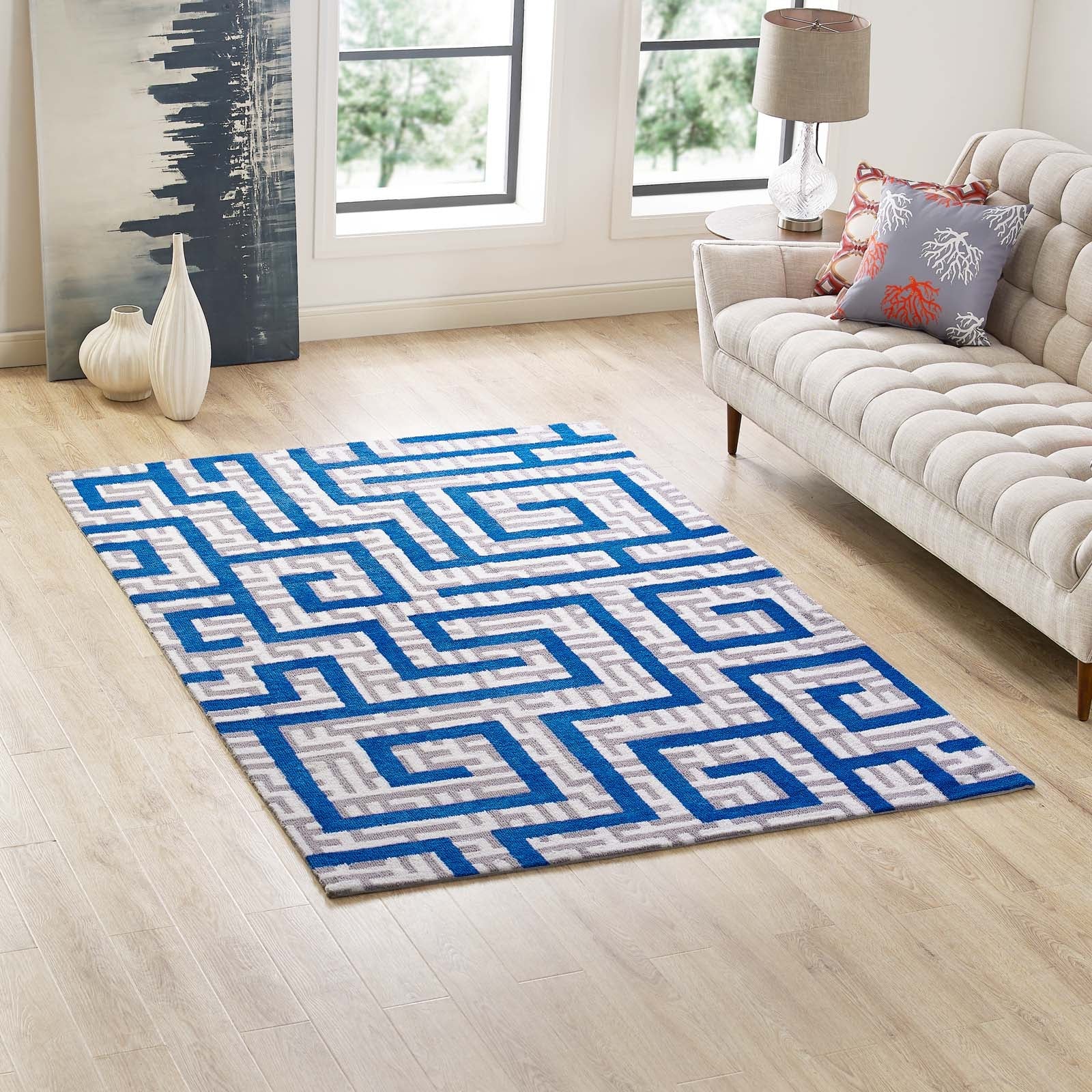 Nahia Geometric Maze Area Rug - East Shore Modern Home Furnishings