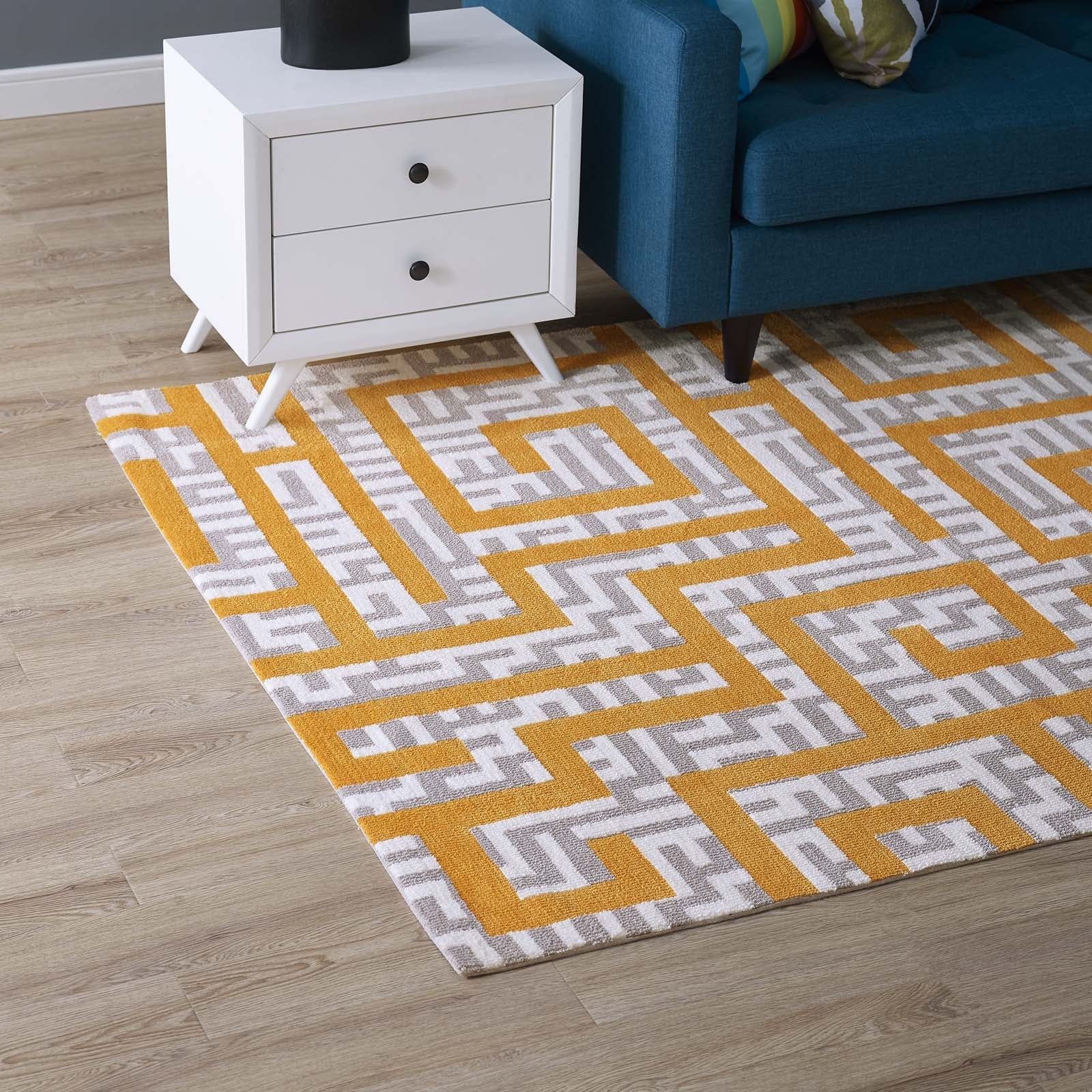 Nahia Geometric Maze Area Rug - East Shore Modern Home Furnishings