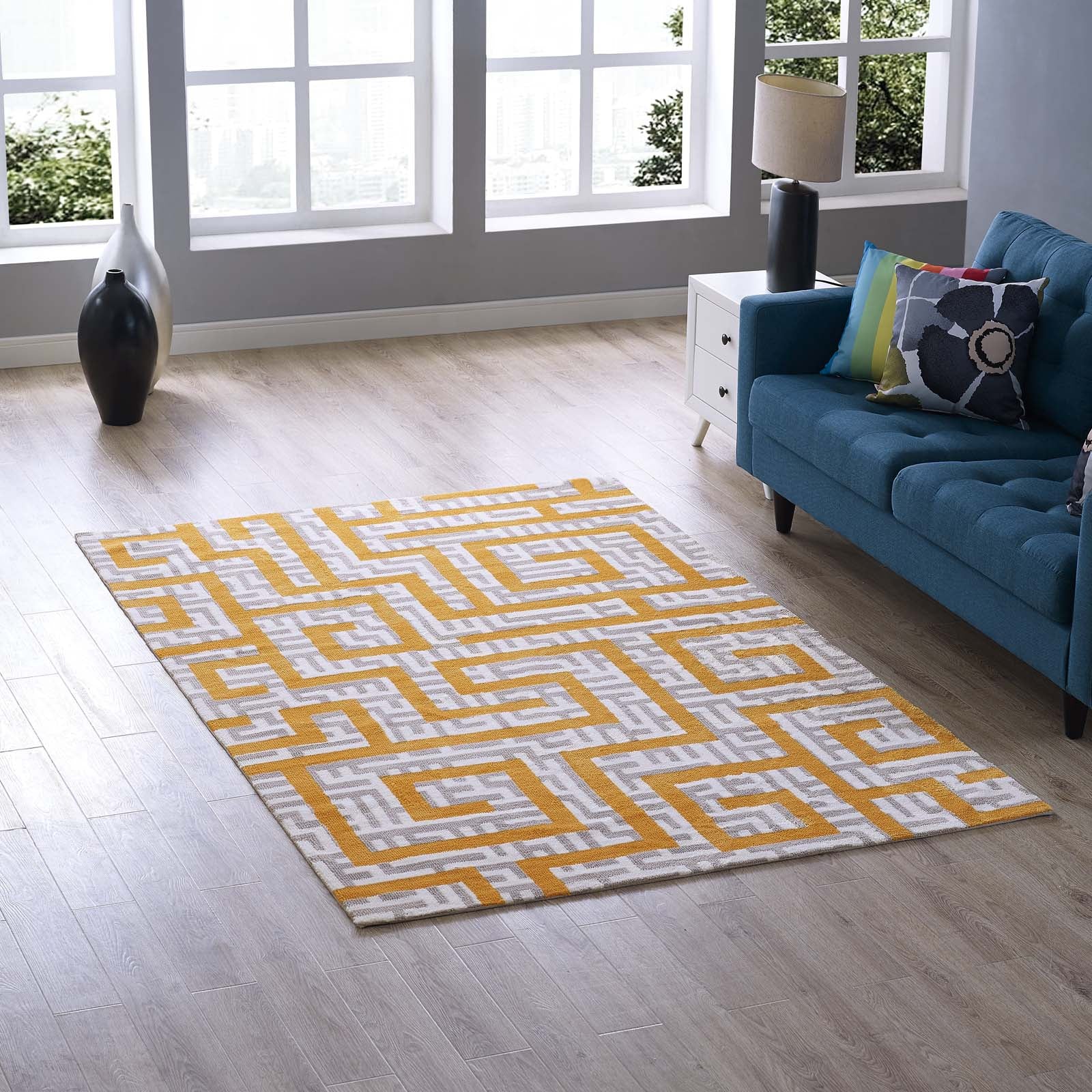 Nahia Geometric Maze Area Rug - East Shore Modern Home Furnishings