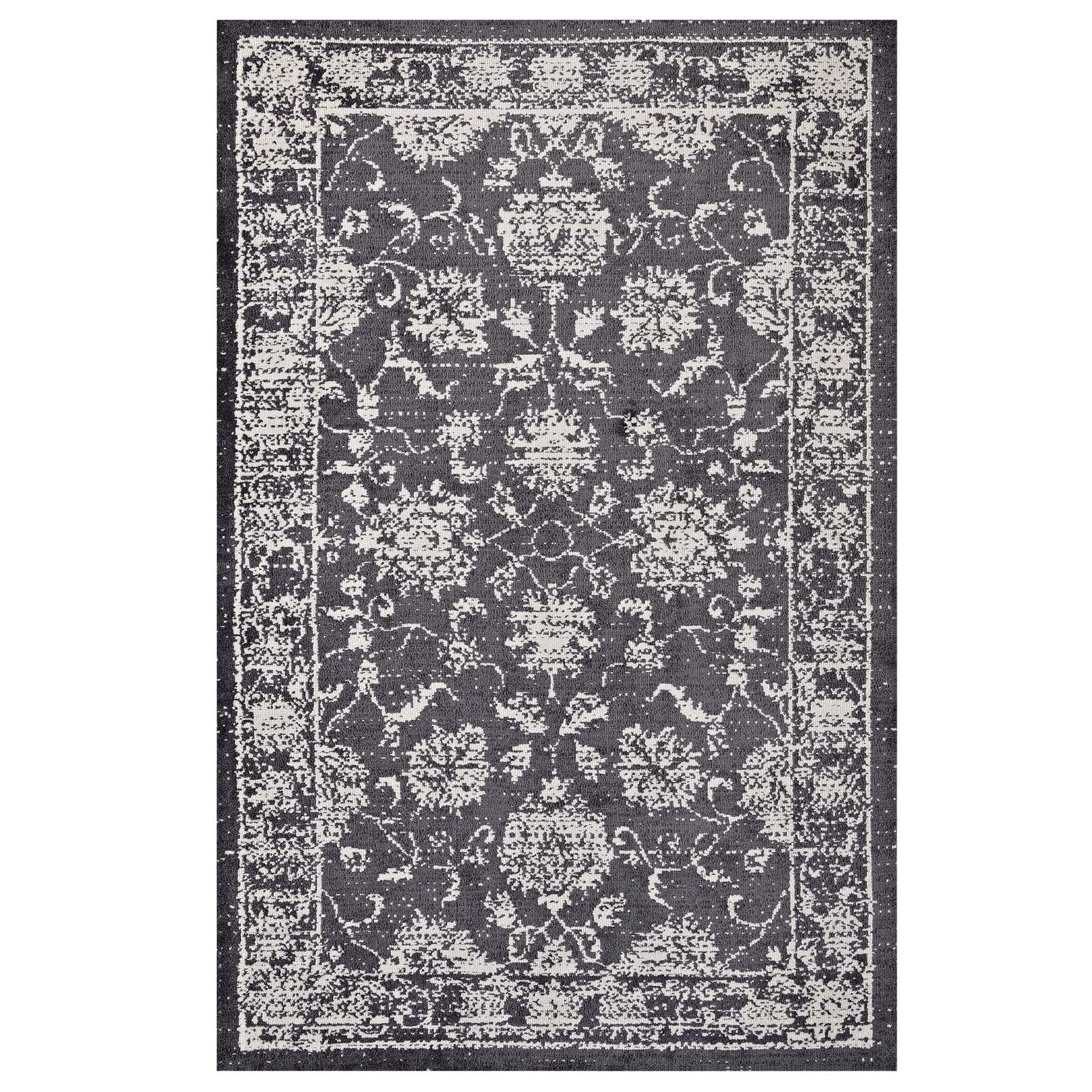 Kazia Distressed Floral Lattice Area Rug - East Shore Modern Home Furnishings