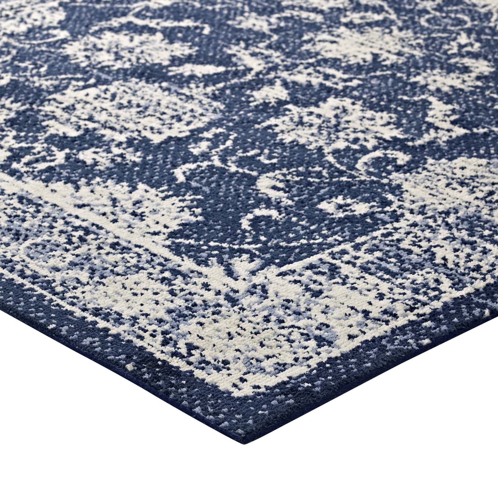 Kazia Distressed Floral Lattice Area Rug