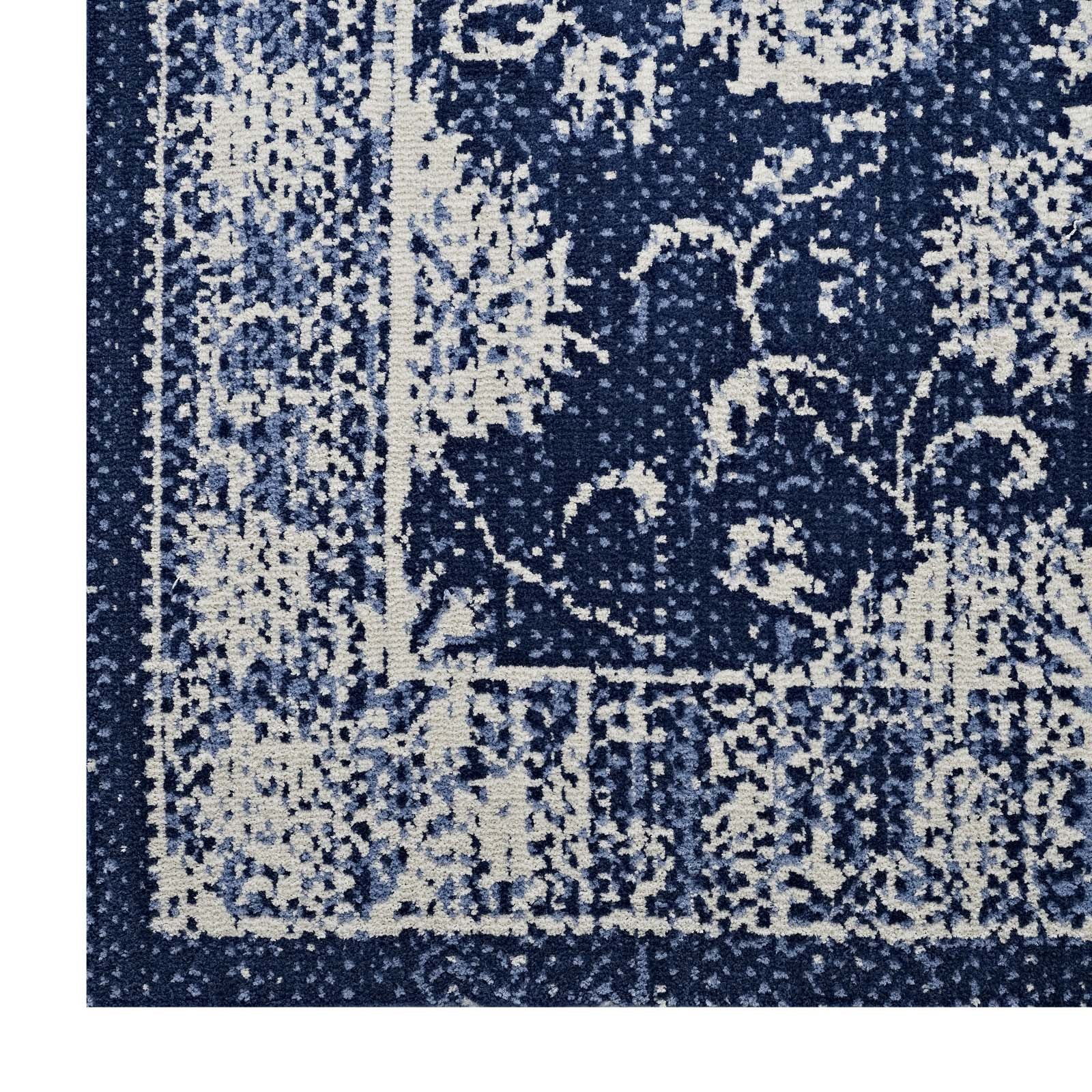 Kazia Distressed Floral Lattice Area Rug