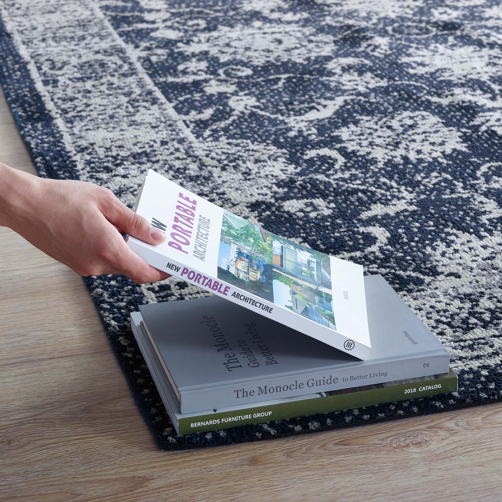 Kazia Distressed Floral Lattice Area Rug