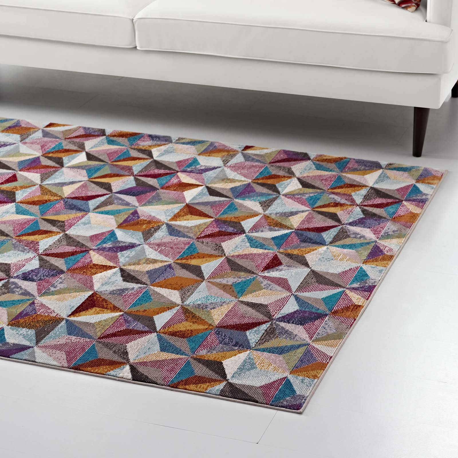 Arisa Geometric Hexagon Mosaic Area Rug - East Shore Modern Home Furnishings