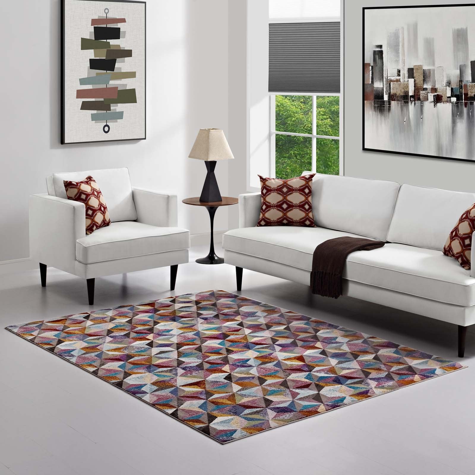 Arisa Geometric Hexagon Mosaic Area Rug - East Shore Modern Home Furnishings