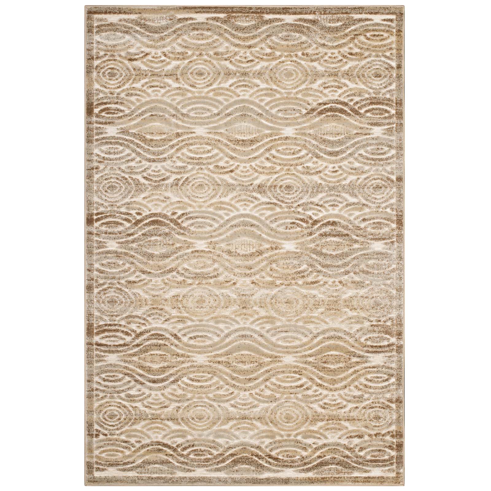 Kennocha Rustic Vintage Abstract Waves 5x8 Area Rug - East Shore Modern Home Furnishings