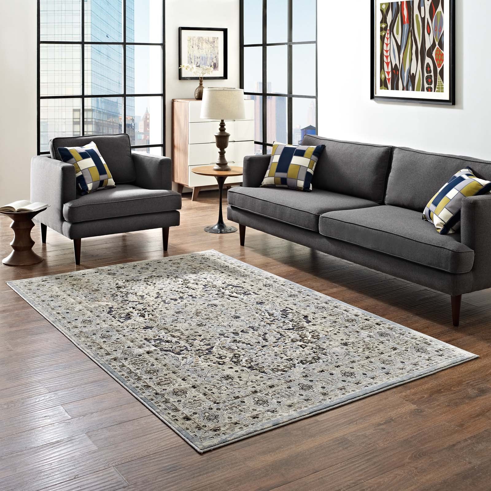 Elqenna Ornate Vintage Floral Turkish 5x8 Area Rug - East Shore Modern Home Furnishings