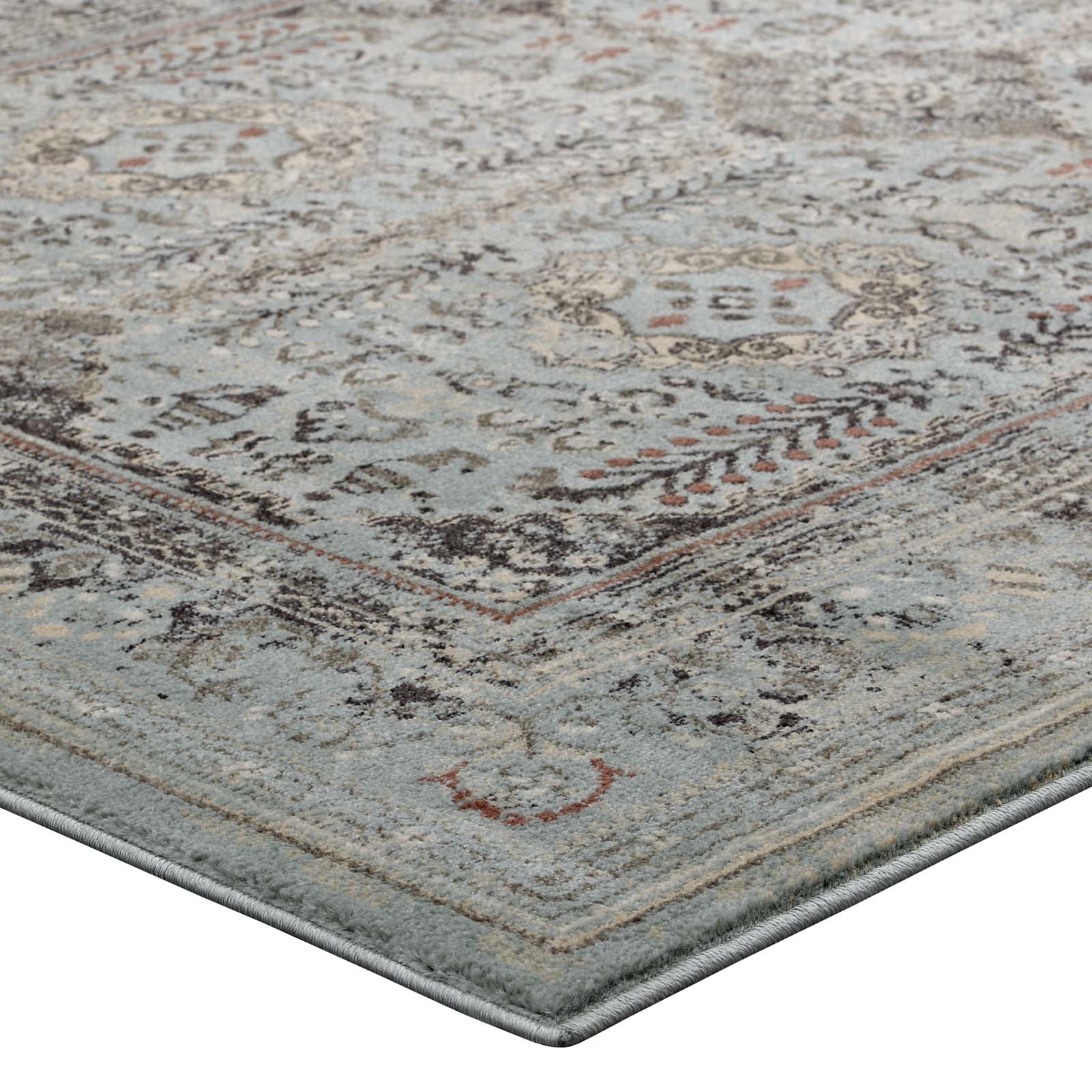 Enye Distressed Vintage Floral Lattice Area Rug - East Shore Modern Home Furnishings