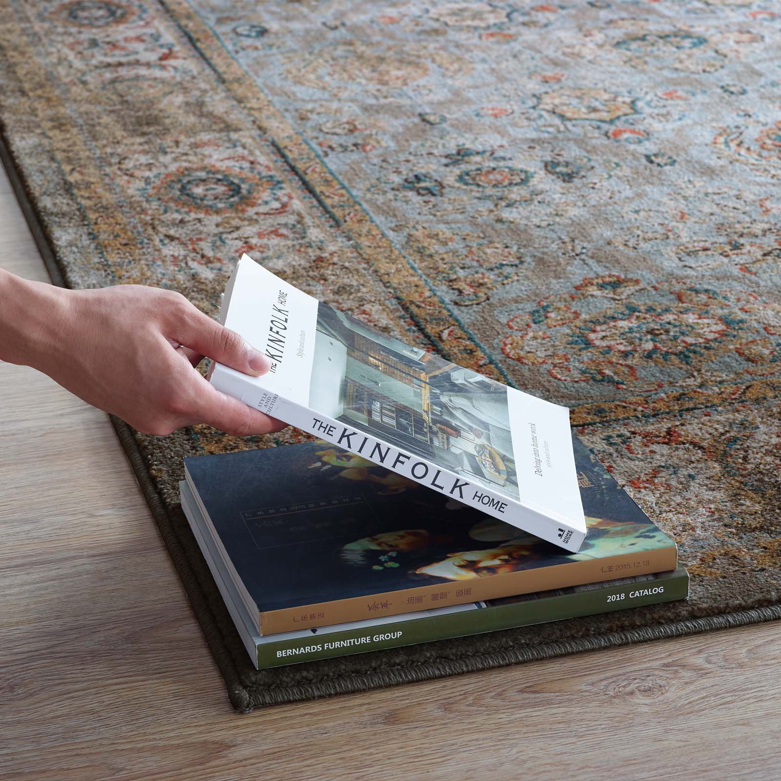 Hisa Distressed Vintage Floral Lattice 5x8 Area Rug - East Shore Modern Home Furnishings