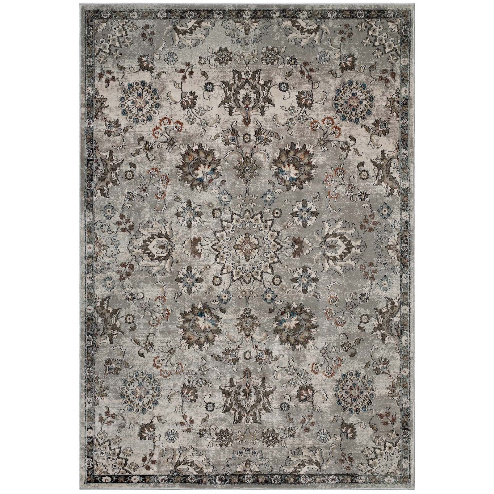 Hana Distressed Vintage Floral Lattice Area Rug - East Shore Modern Home Furnishings