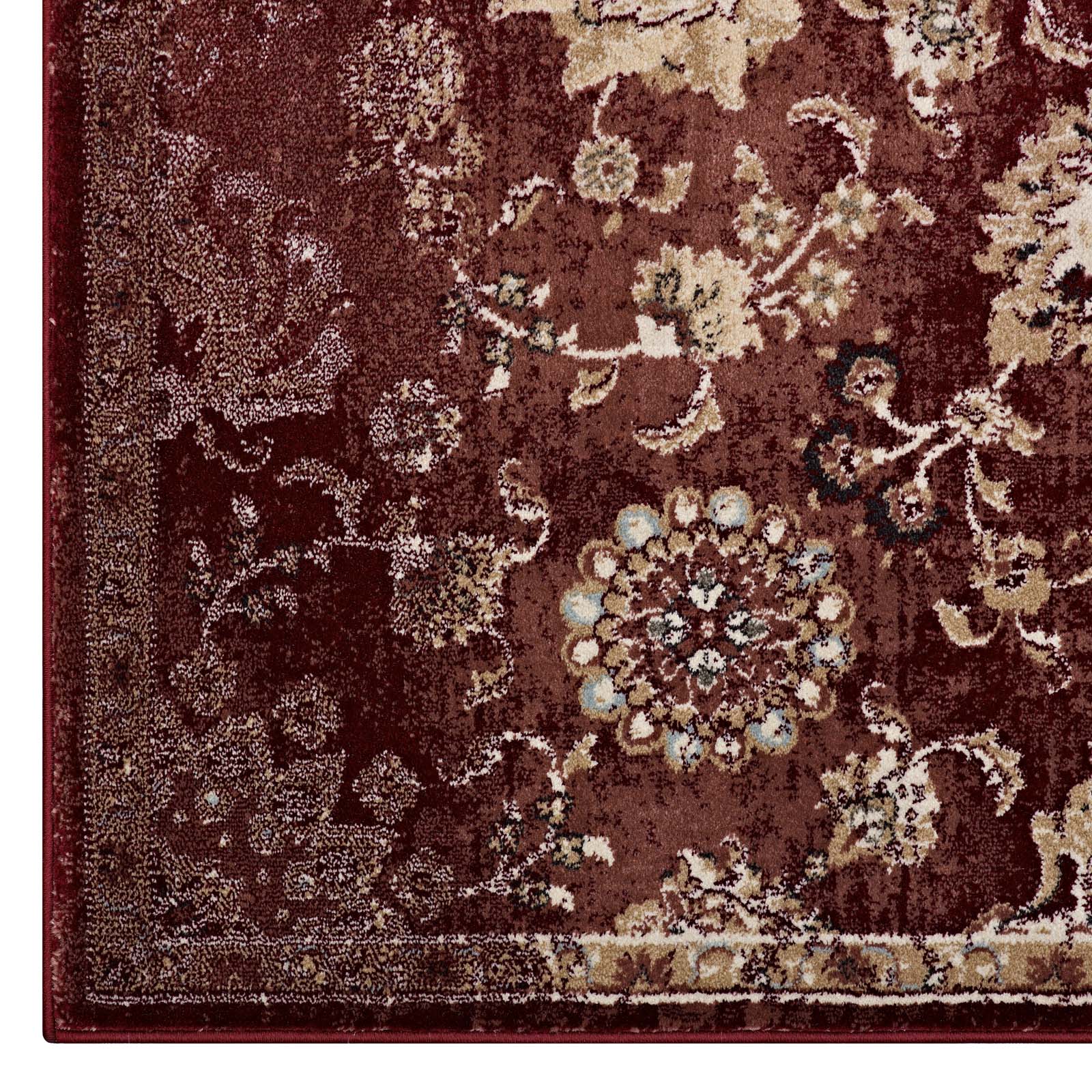Cynara Distressed Floral Persian Medallion Area Rug