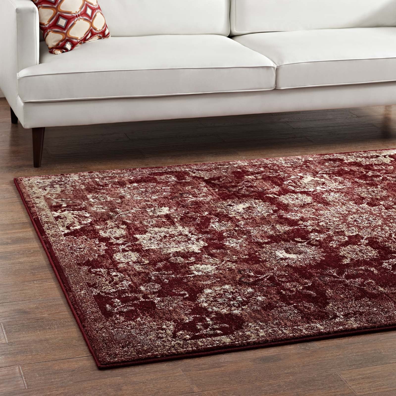 Cynara Distressed Floral Persian Medallion Area Rug