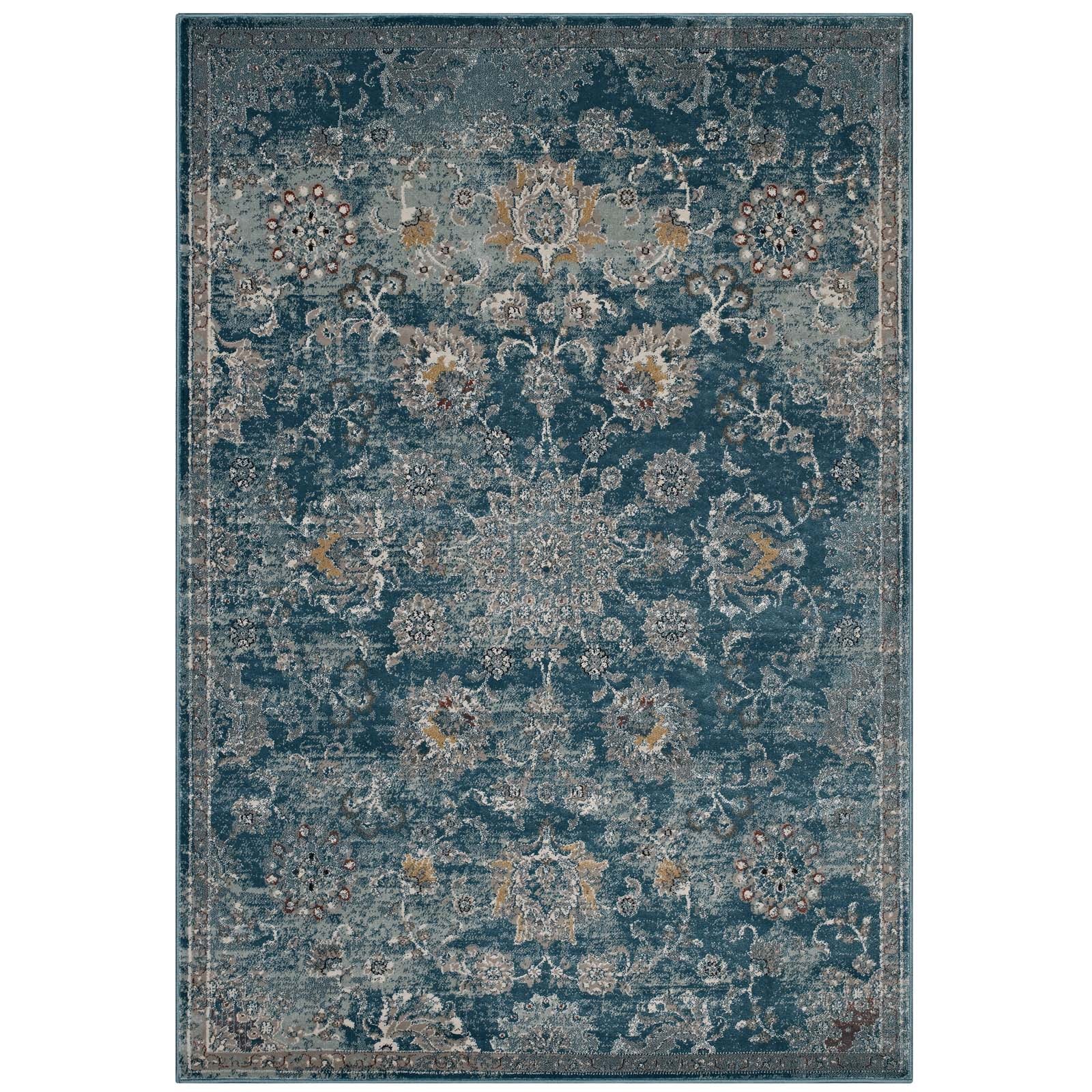 Cynara Distressed Floral Persian Medallion Area Rug