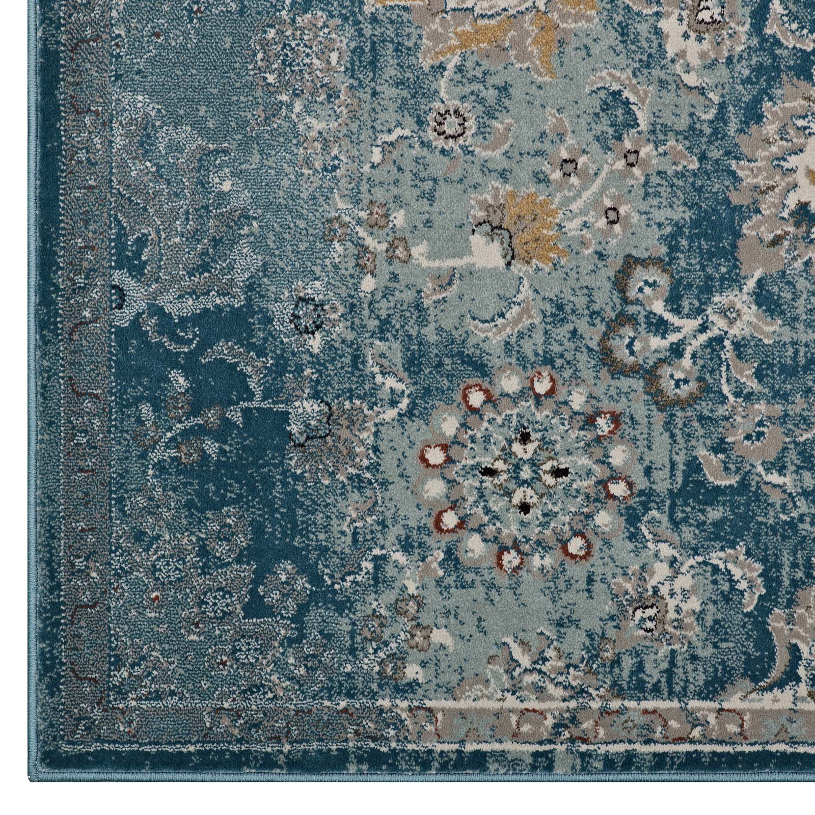 Cynara Distressed Floral Persian Medallion Area Rug
