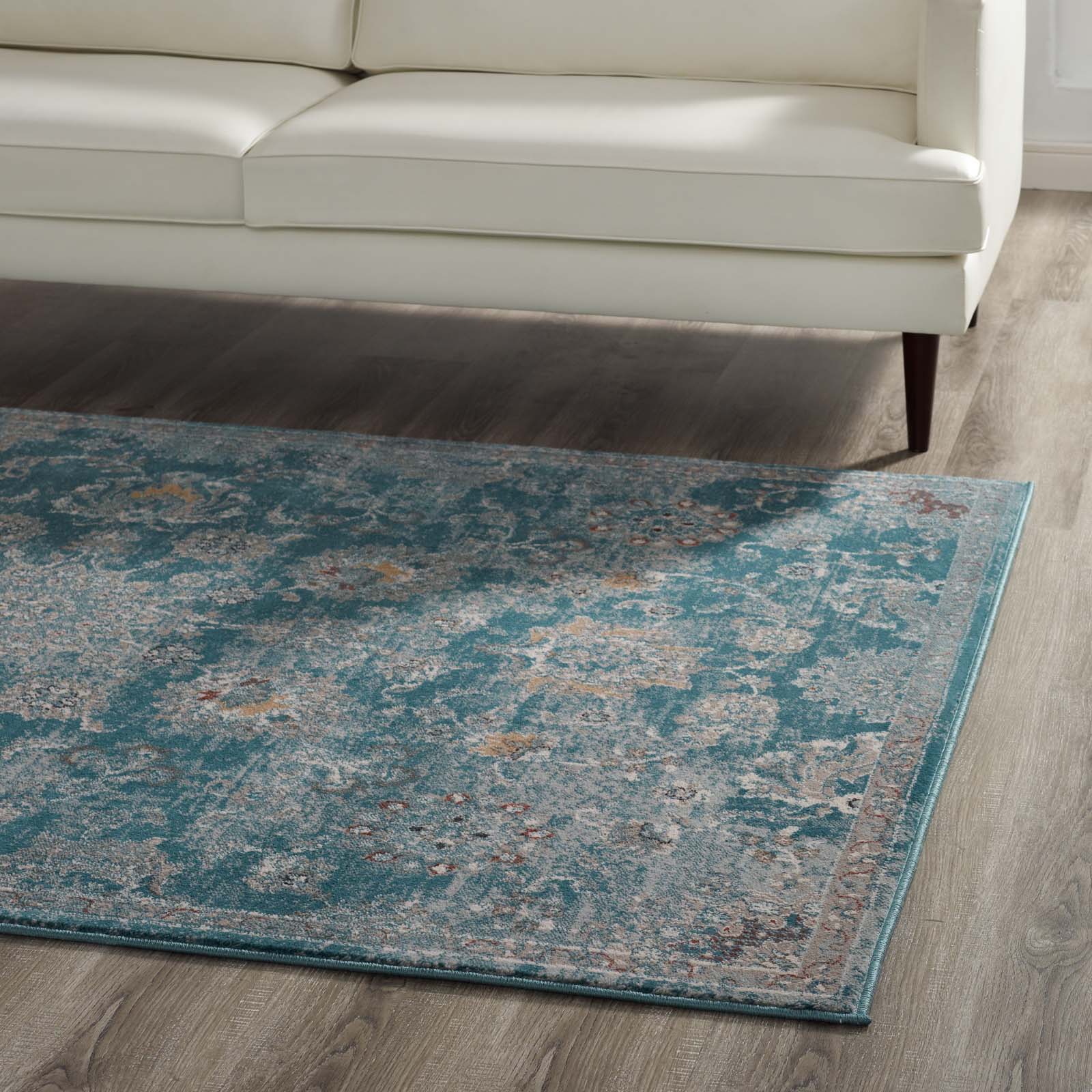 Cynara Distressed Floral Persian Medallion Area Rug