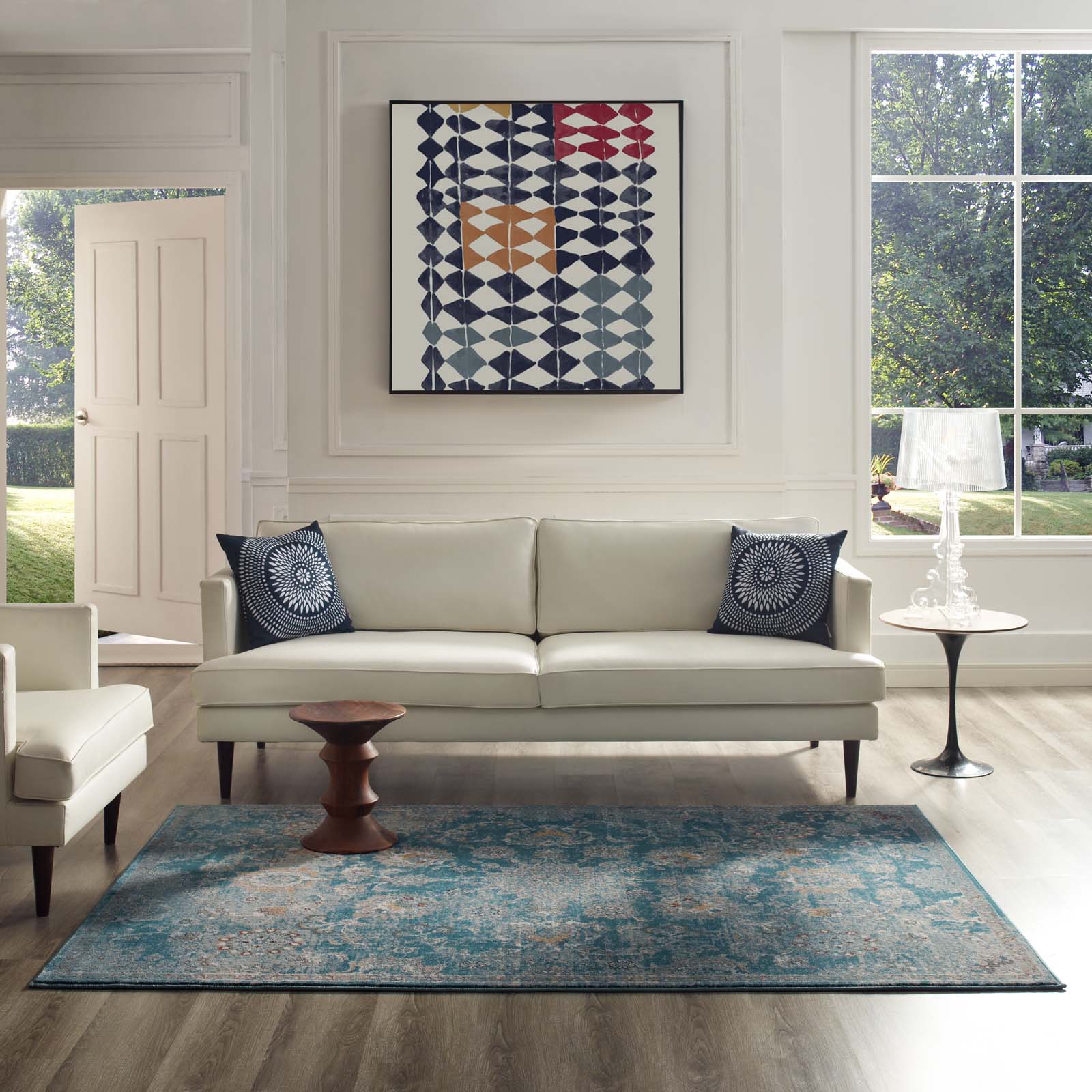 Cynara Distressed Floral Persian Medallion Area Rug