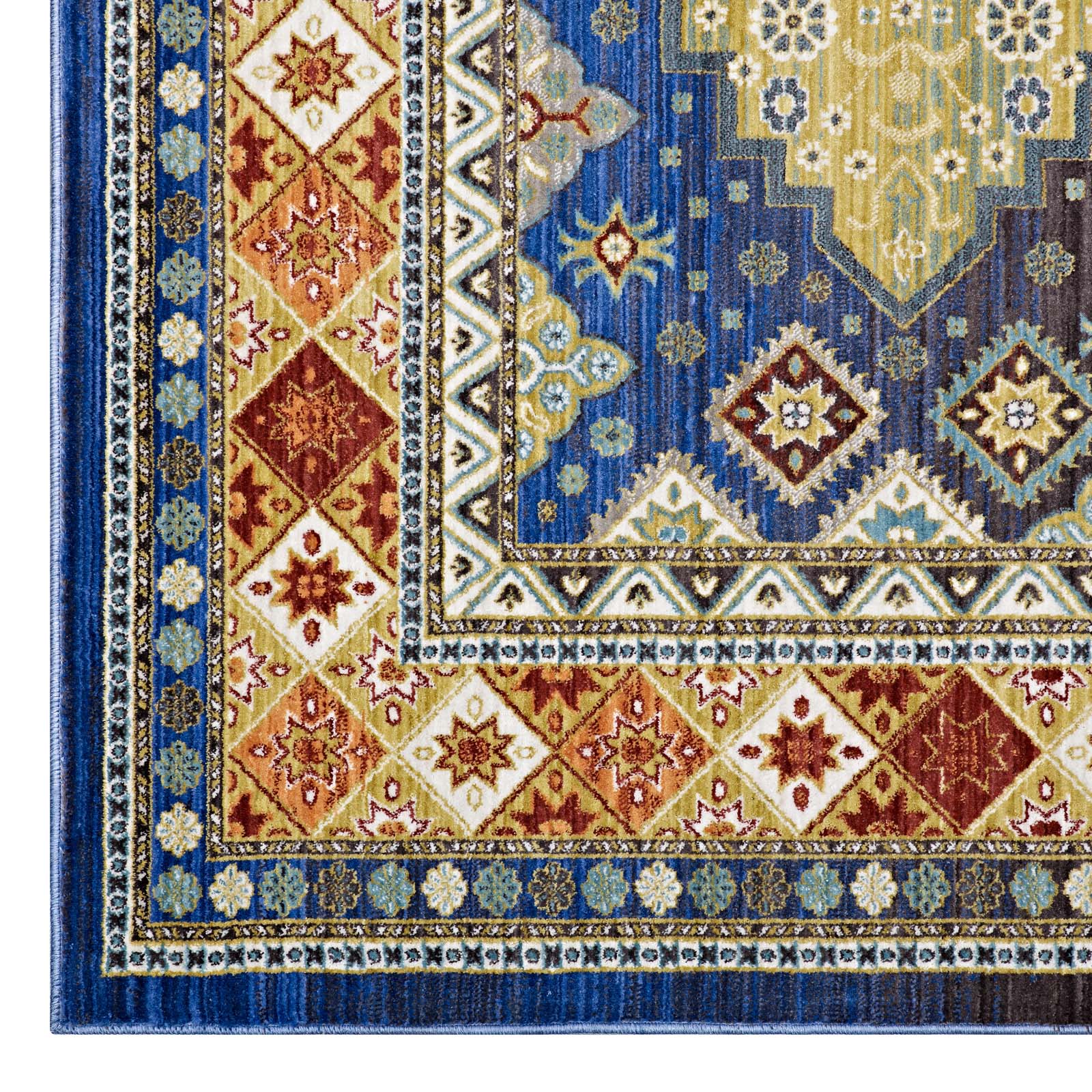 Atzi Distressed Southwestern Diamond Floral Area Rug - East Shore Modern Home Furnishings
