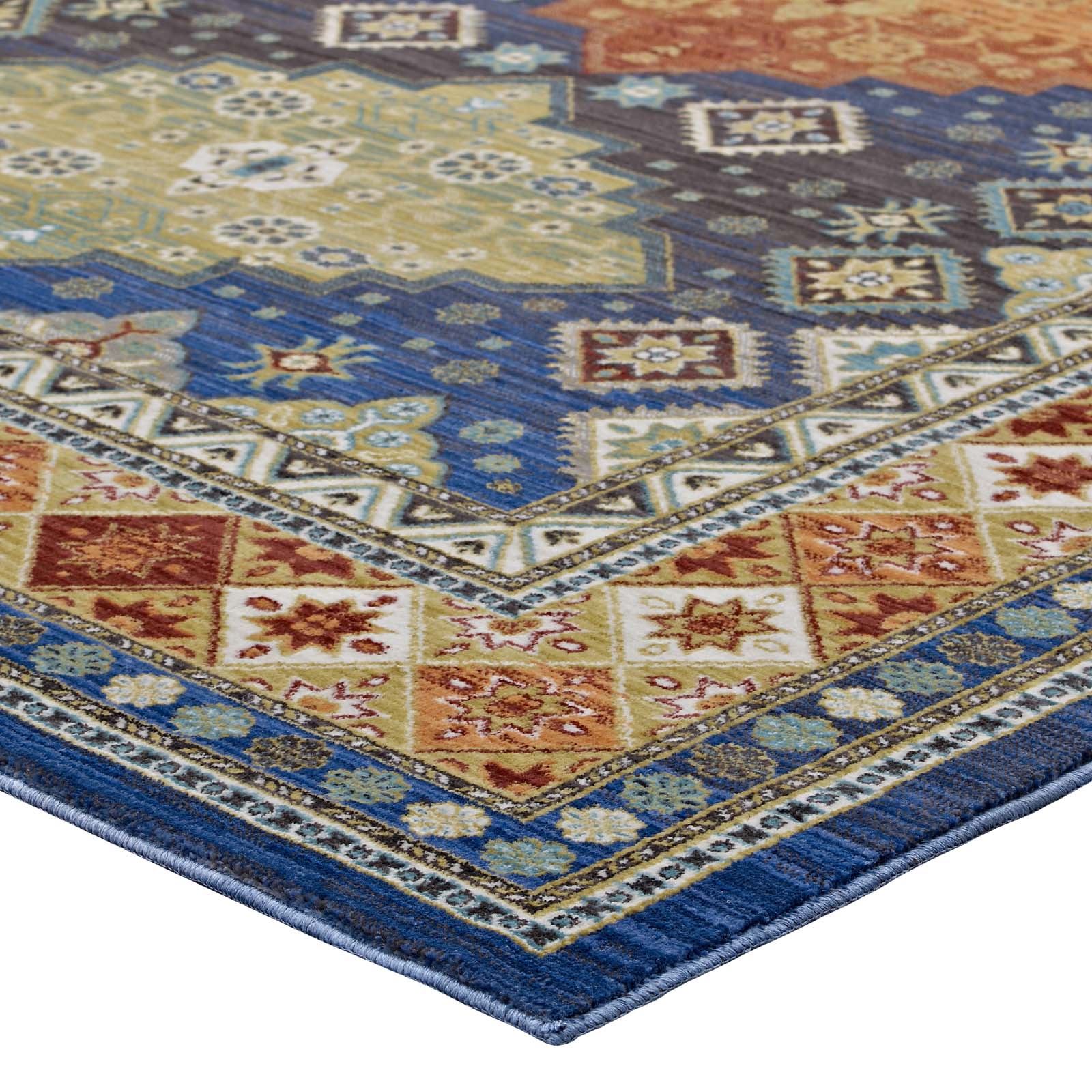 Atzi Distressed Southwestern Diamond Floral Area Rug - East Shore Modern Home Furnishings