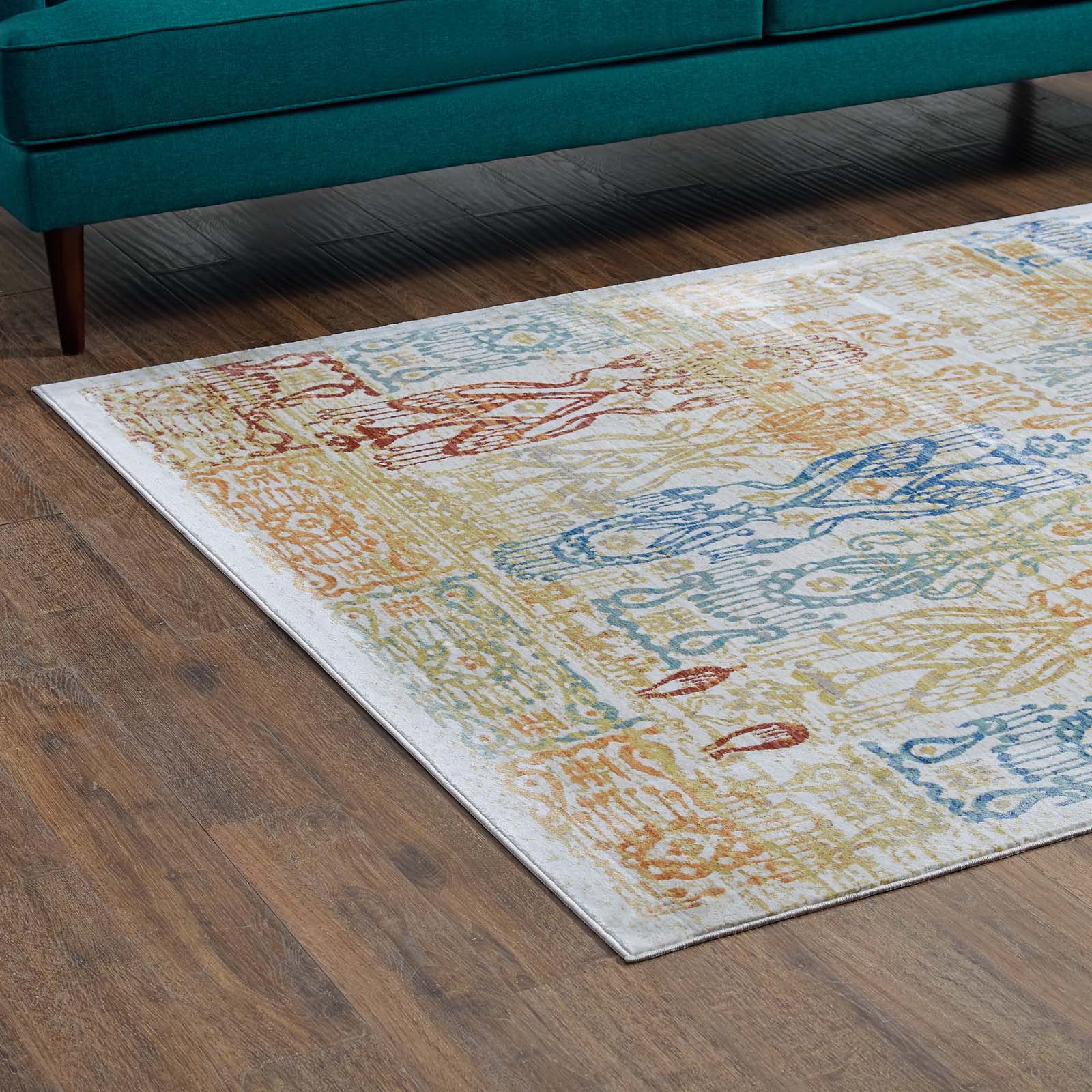 Solimar Distressed Southwestern Aztec Area Rug - East Shore Modern Home Furnishings