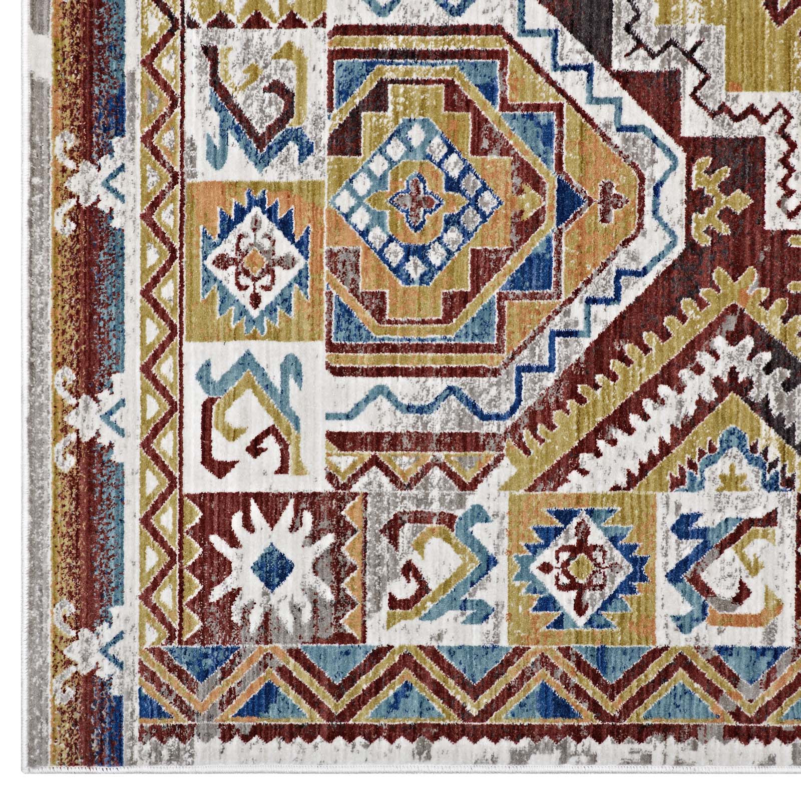Florita Distressed Southwestern Aztec Area Rug - East Shore Modern Home Furnishings